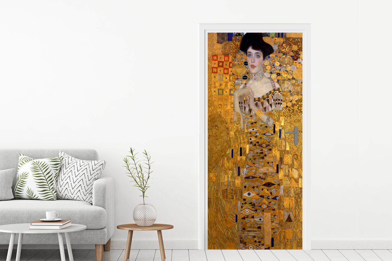Bloch-Bauer I St), (1 cm Adèle Gemälde Fototapete bedruckt, Klimt, Matt, 75x205 von MuchoWow Gustav Porträt von Türaufkleber, Tür, - Türtapete für
