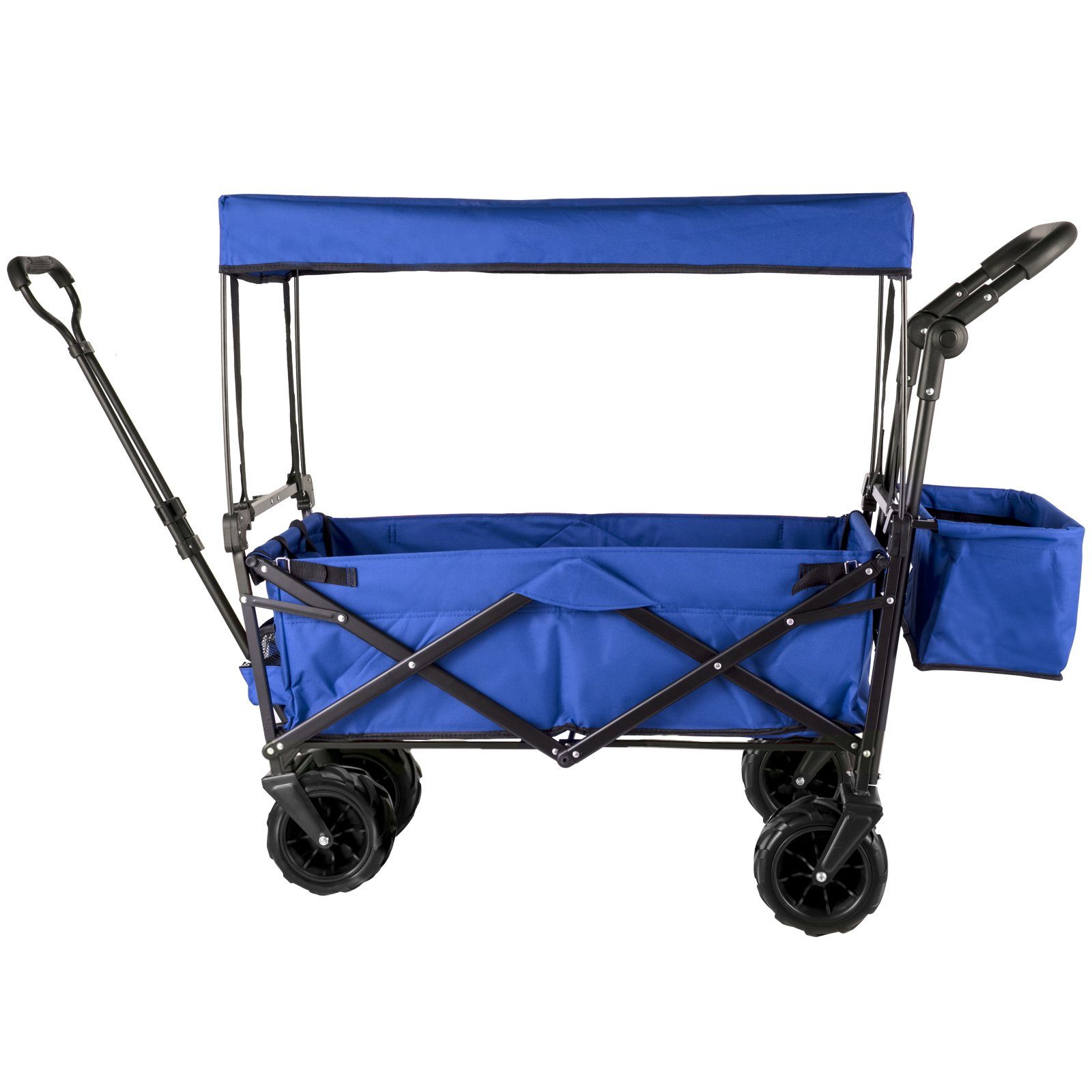 Handwagen Bollerwagen 100kg VEVOR Gerätewagen Blau Dach mit Faltbar Transportkarre
