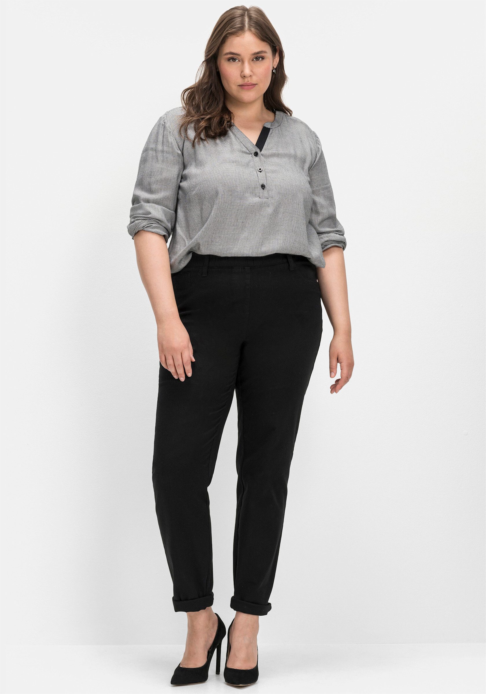 Sheego Jerseyhose Schlupfhose Innenbeinlänge ca. 81 günstig online kaufen