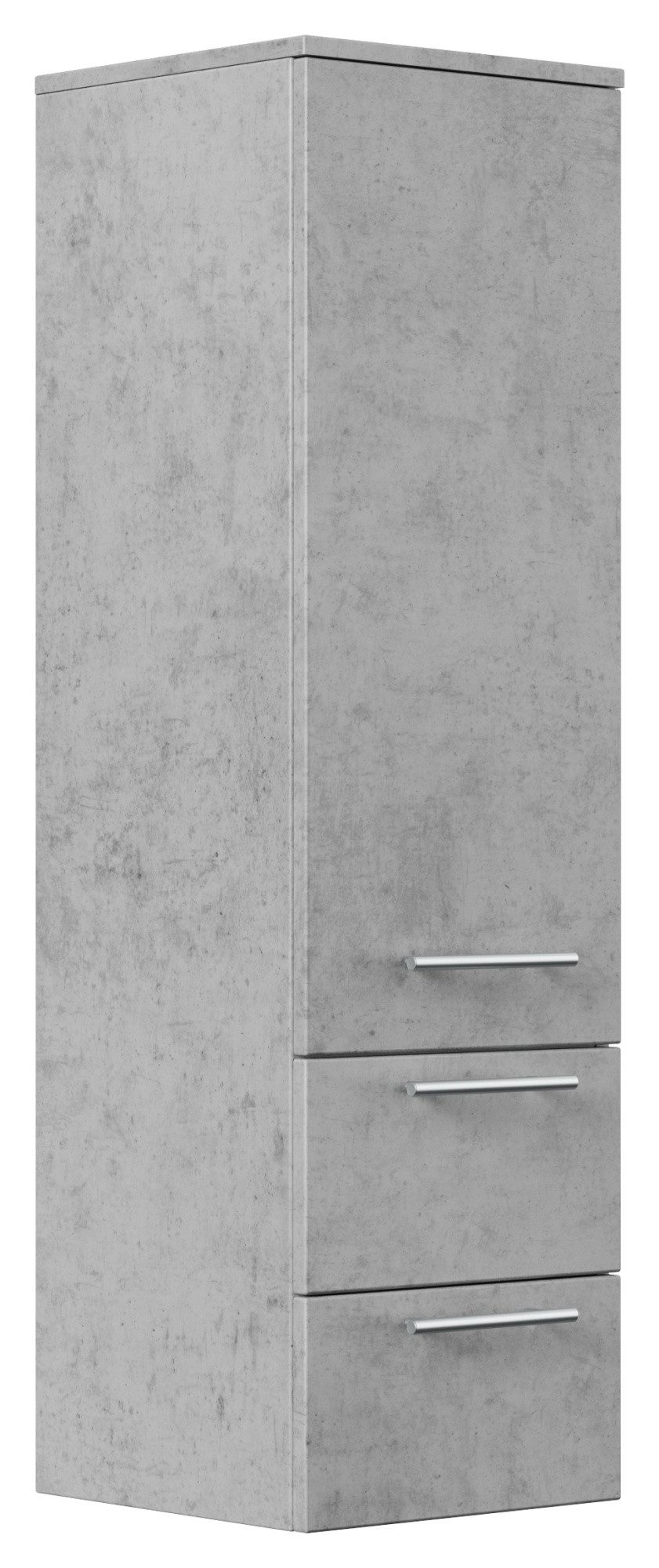 Magnolia Home Hängeschrank Hochschrank 120 cm in Beton mit Glaseinlagen