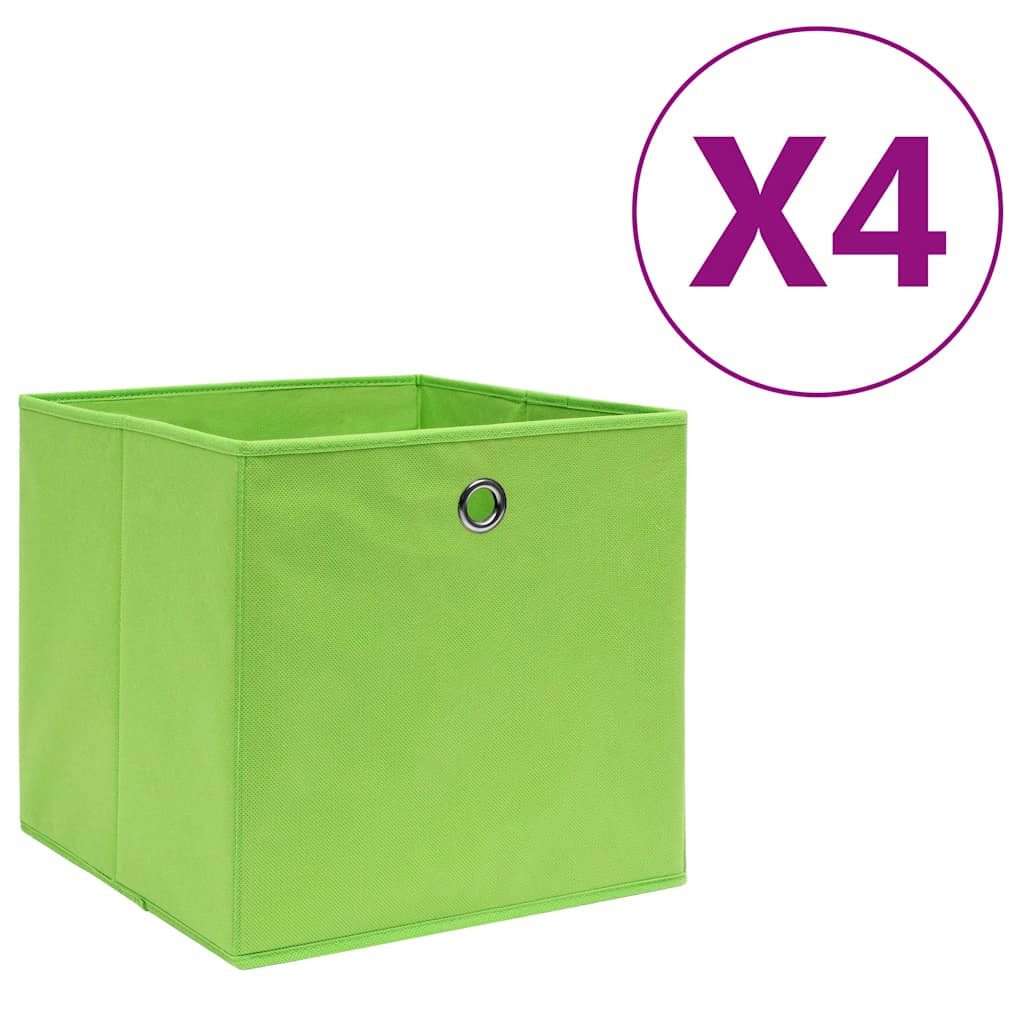vidaXL Aufbewahrungsbox vidaXL Aufbewahrungsboxen 4 Stk. Vliesstoff 28x28x28 cm Grün