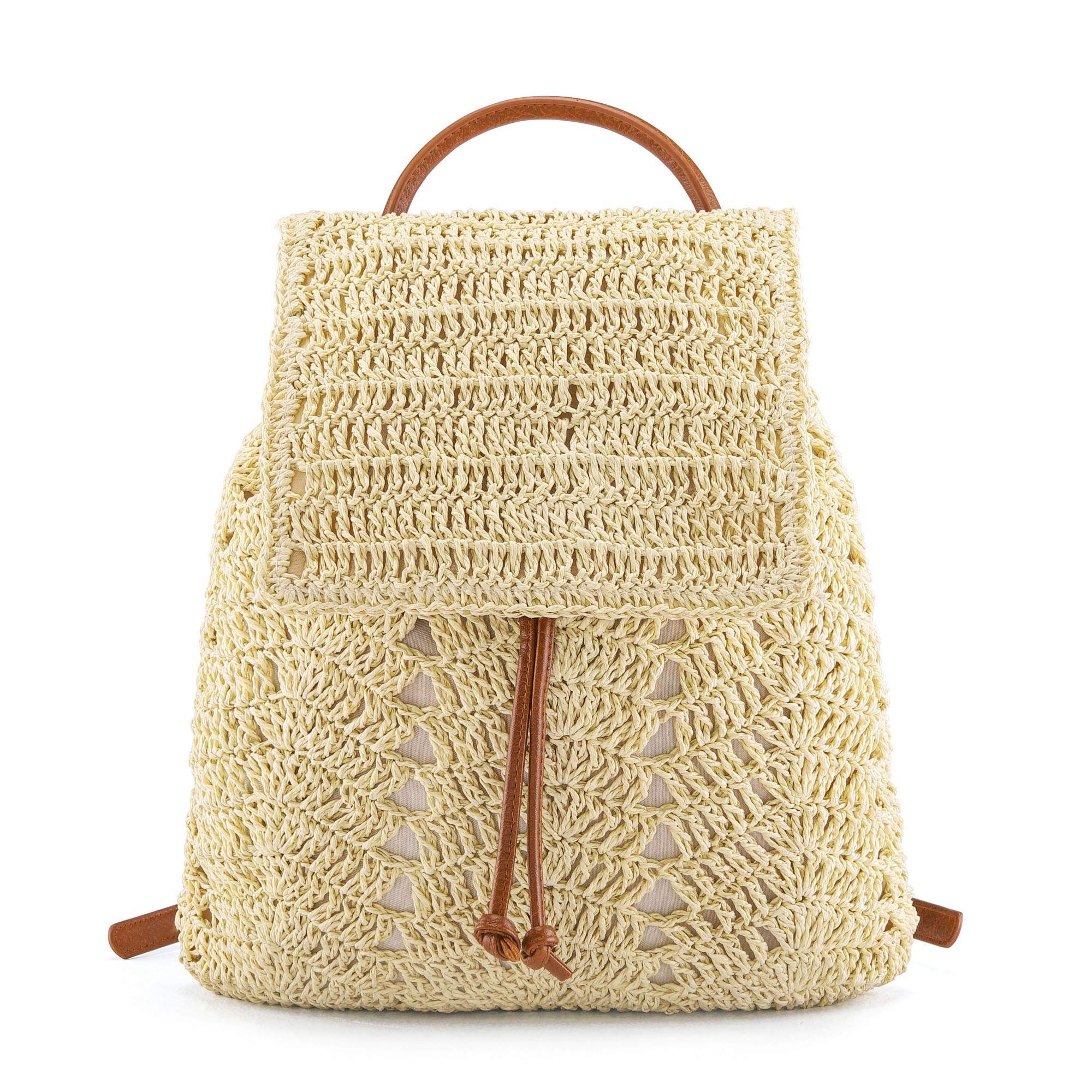 Housruse XL-Strandtasche Strohtasche für Damen, geflochtene Umhängetasche,  Sommer-Strandtasche