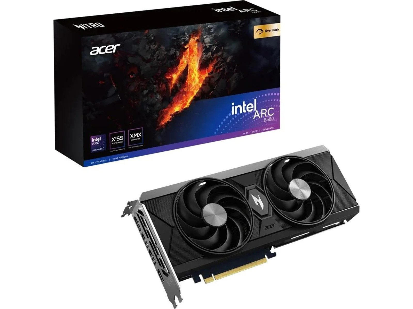 Acer Nitro Arc A580 OC Intel Arc GPU Gaming Grafikkarte (12 GB, GDDR6)