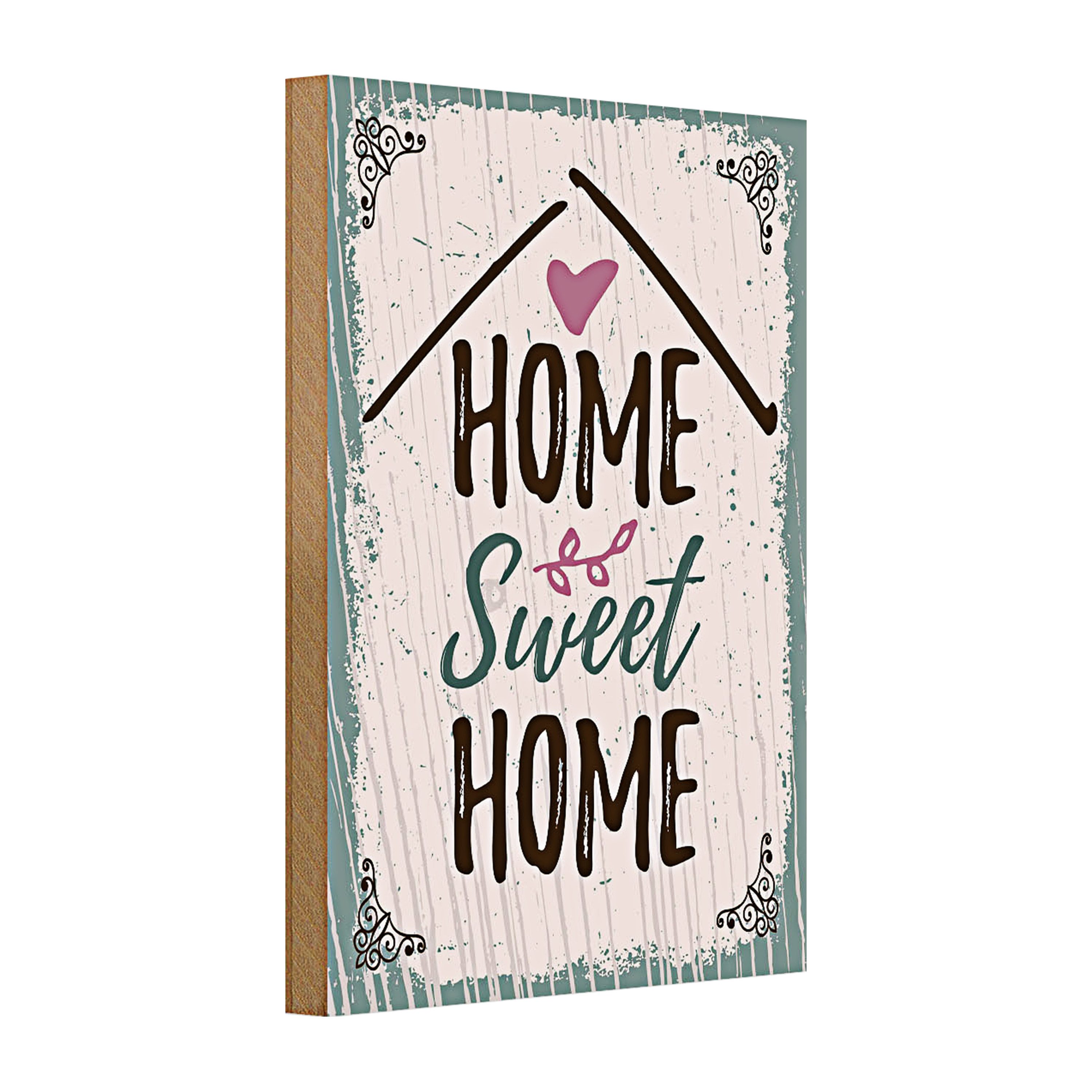 Roomando Holzbild Holzschild Spruch Home sweet home 20x30cm