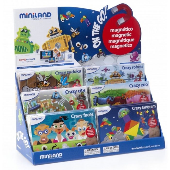 Miniland Lernspielzeug lernspiele Magnetic- On the Go! Junior 18-teilig