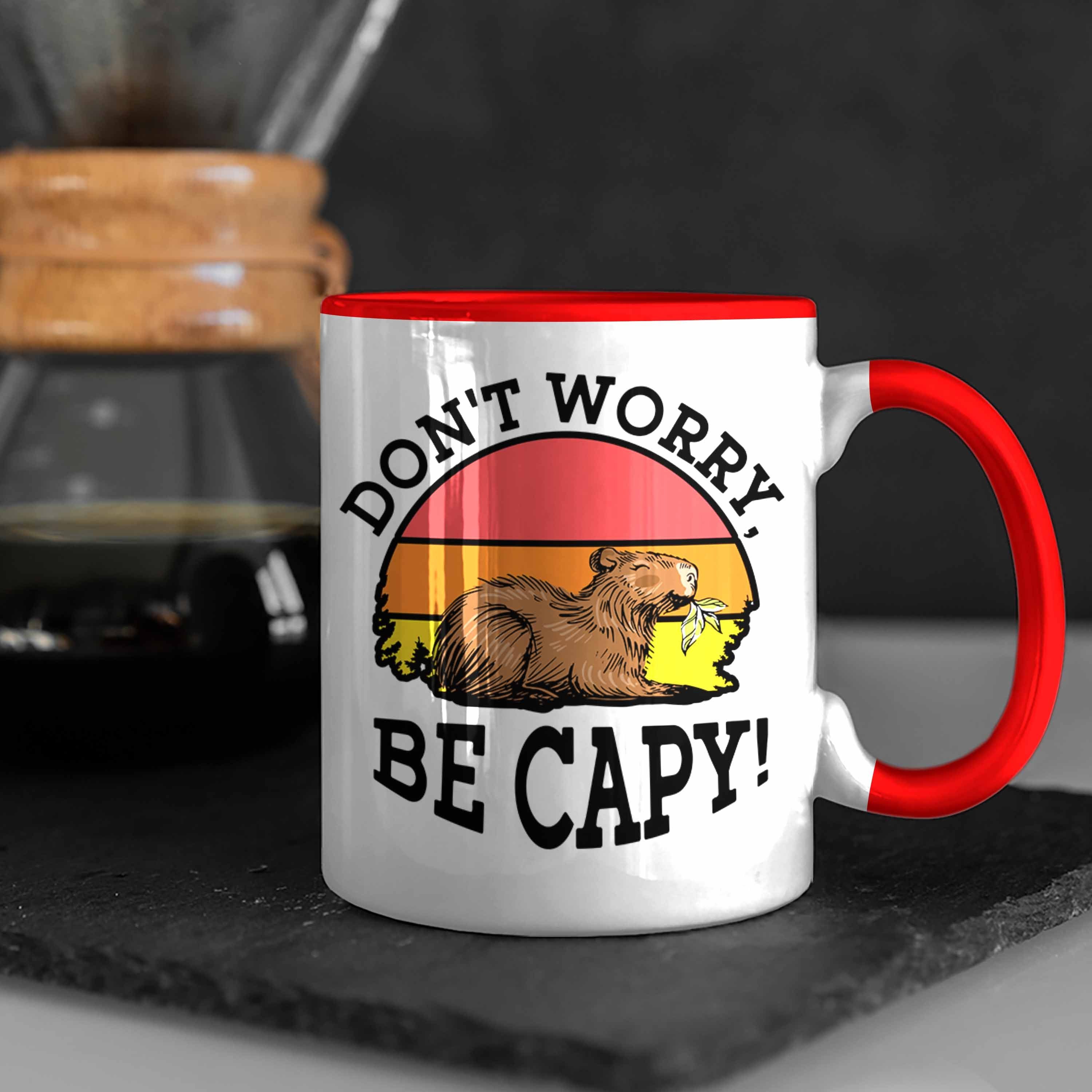Trendation Tasse Lustige Tasse "Don't Rot lustiges Worry für Cappy" Be Capybara-Li Geschenk