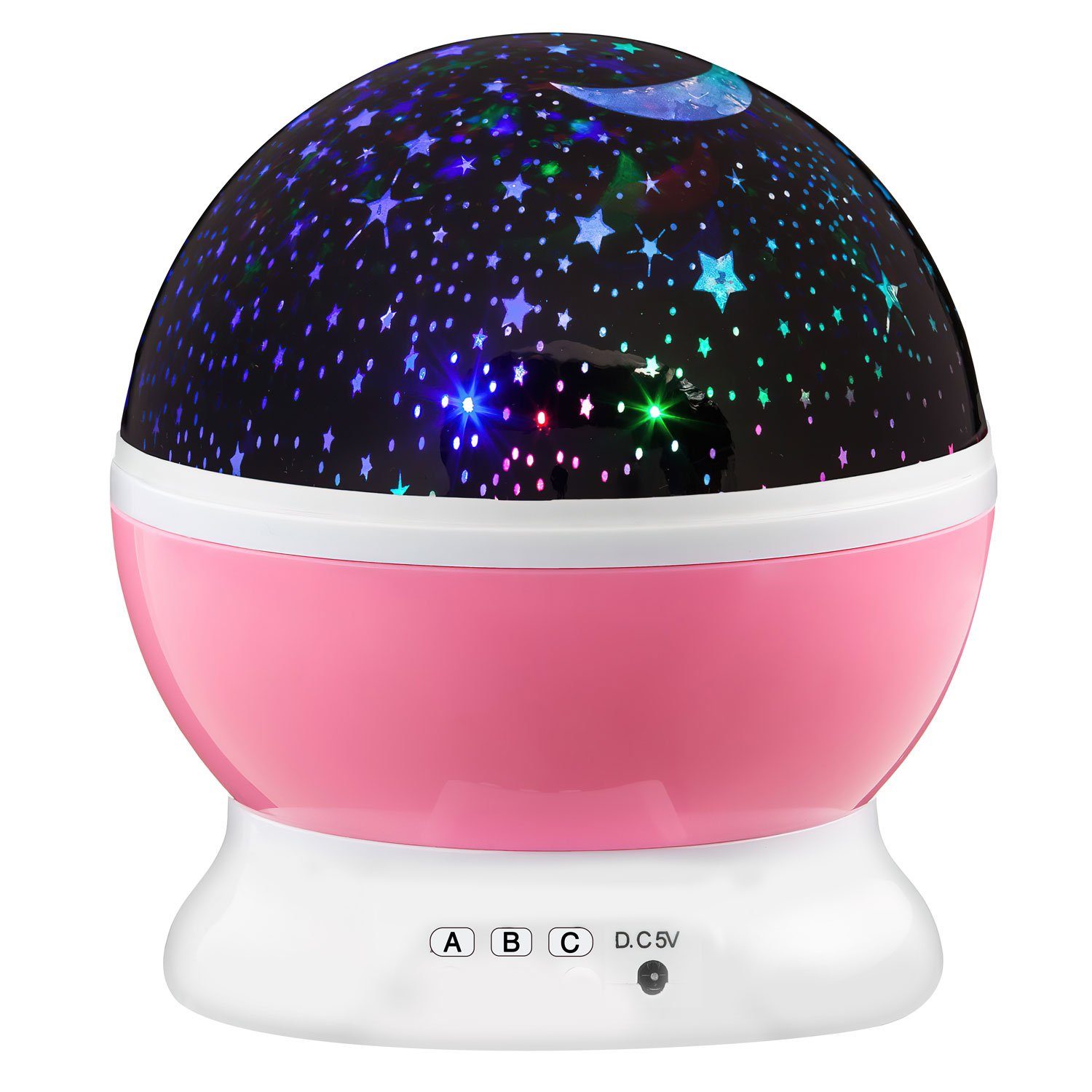 Goods+Gadgets LED Nachtlicht Sternenlicht Projektor, Einschlafhilfe Pink