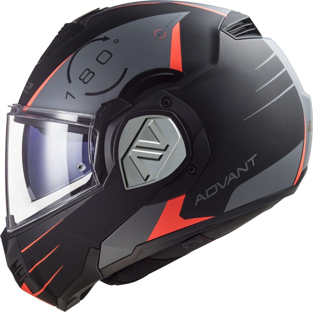 LS2 Motorradhelm FF906 Advant Codex Klapphelm, Notfallsystem-Polsterung (EQRS),integriertes Sonnenvisier