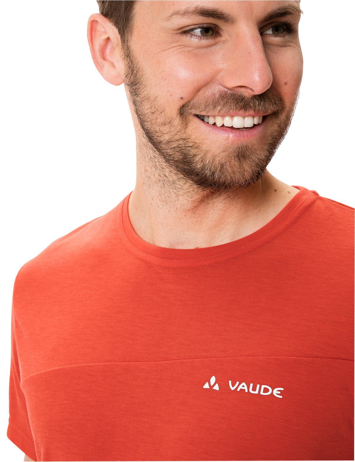 Men's Knopf red glowing (1-tlg) Grüner T-Shirt Sveit VAUDE Shirt