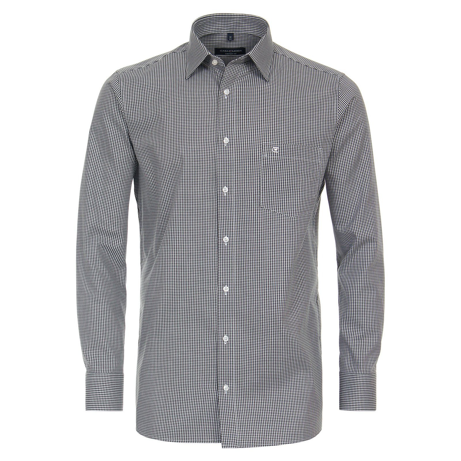 CASAMODA Langarmhemd CasaModa XXL Langarmhemd Karo schwarz-weiß bügelfrei günstig online kaufen