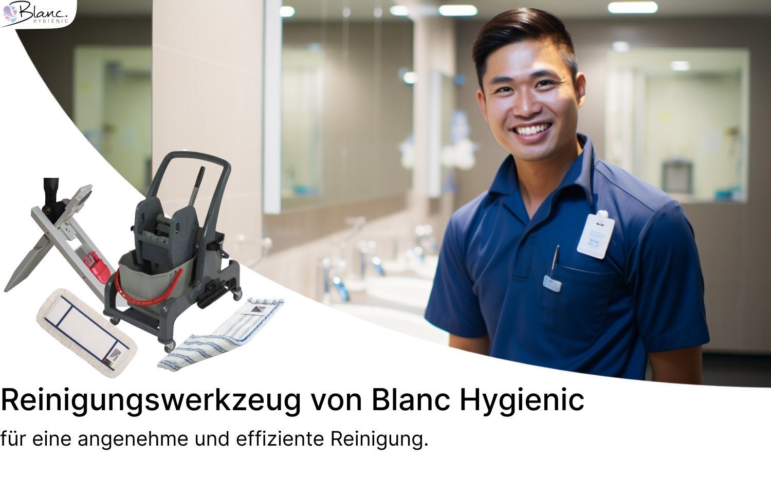 (Premium Hygienic Pro Moppaufsatz 50cm) Blanc