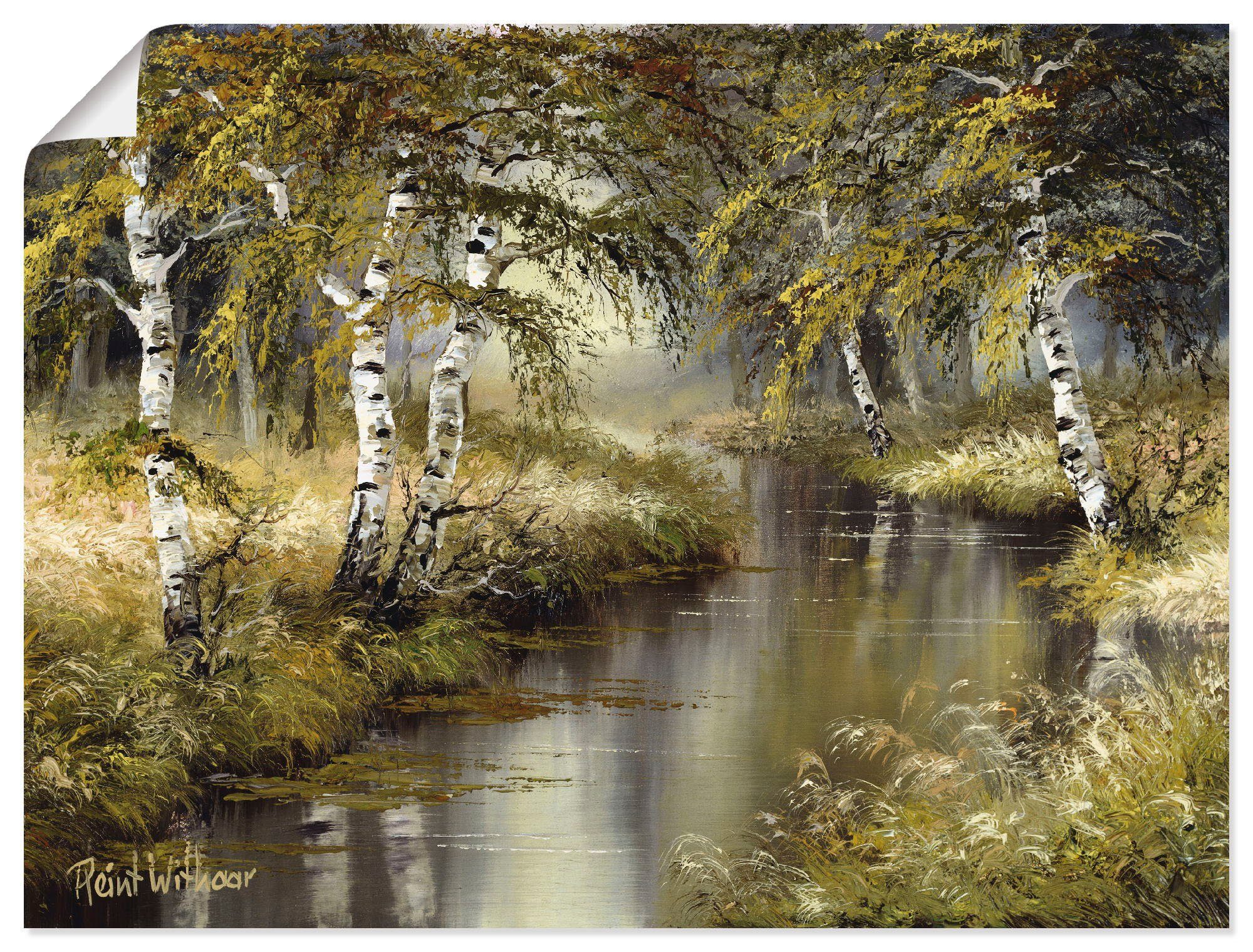 Wald, Größen Wandaufkleber Leinwandbild, Wandbild als oder Wald Kanal versch. Poster im (1 Artland St), tief in