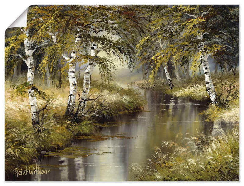 Artland Wandbild Kanal tief im Wald, Wald (1 St), als Leinwandbild, Wandaufkleber oder Poster in versch. Größen