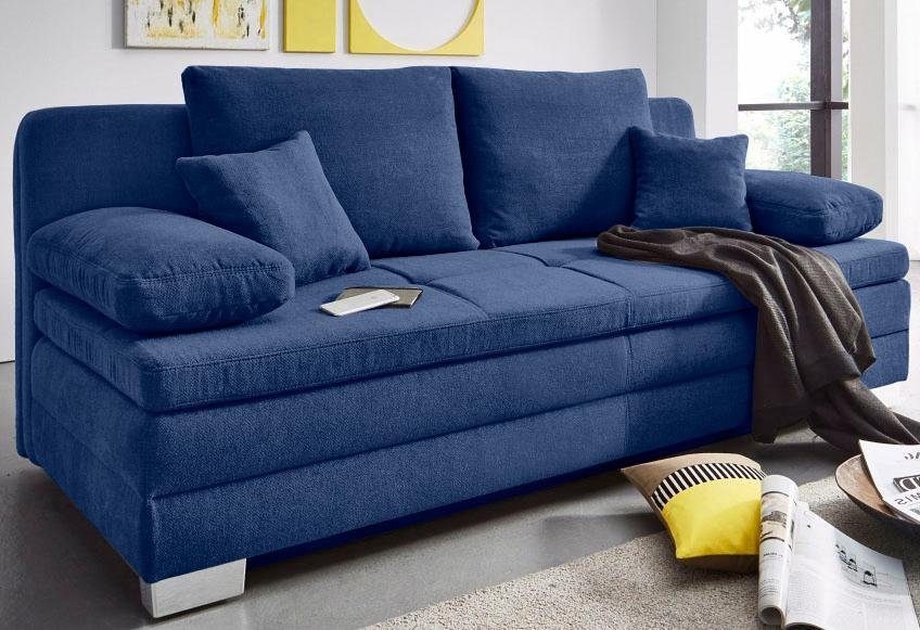 Jockenhöfer Gruppe Schlafsofa Lindau, B: 203 cm, Liegefl. 160x203 cm, mit Schlaffunktion, Bettkasten, Zierkissen & Kaltschaumtopper