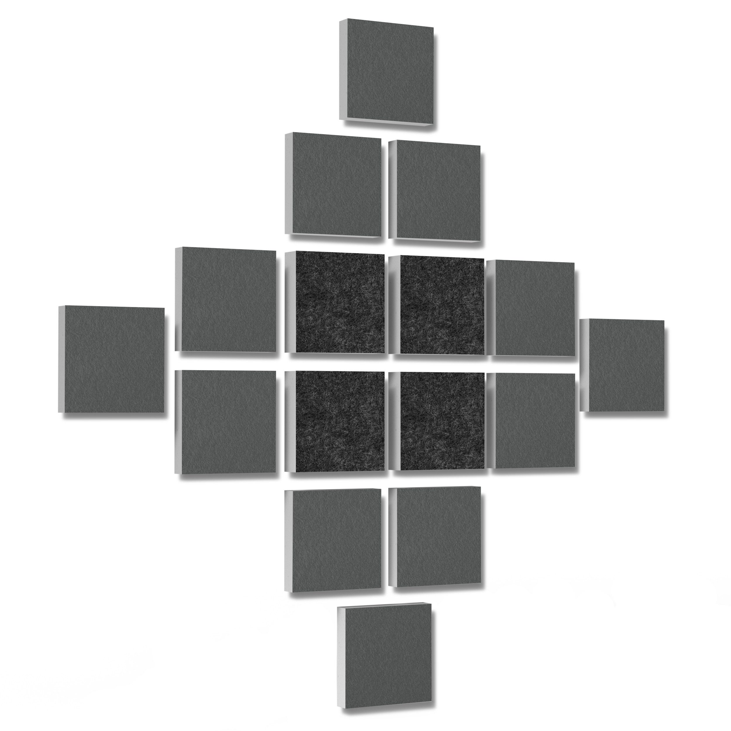 platino24 Schallschutzpaneel 16 Elemente 3D-Set Colore Quadrat 27,5 x 27,5 cm Multicolore