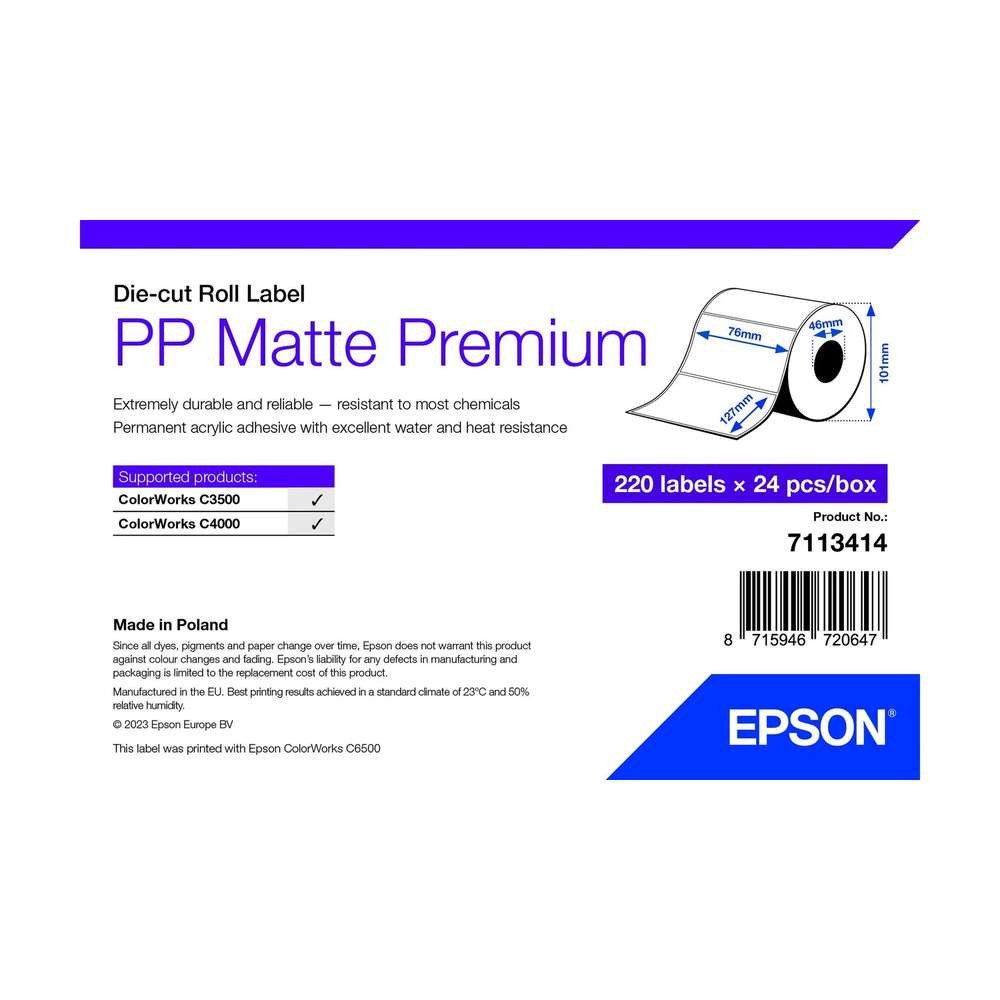 Epson Epson 7113414 Druckeretikett Weiß Selbstklebendes Druckeretikett Etikettendrucker