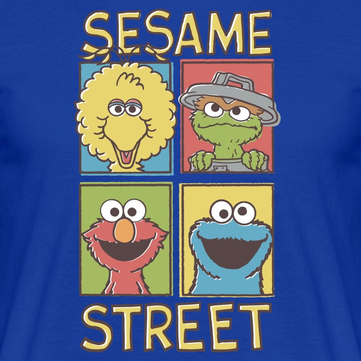 Spreadshirt T-Shirt Sesamstraße Bibo, Oscar, Elmo, Krümelmonster Männer T-Shirt (1-tlg)
