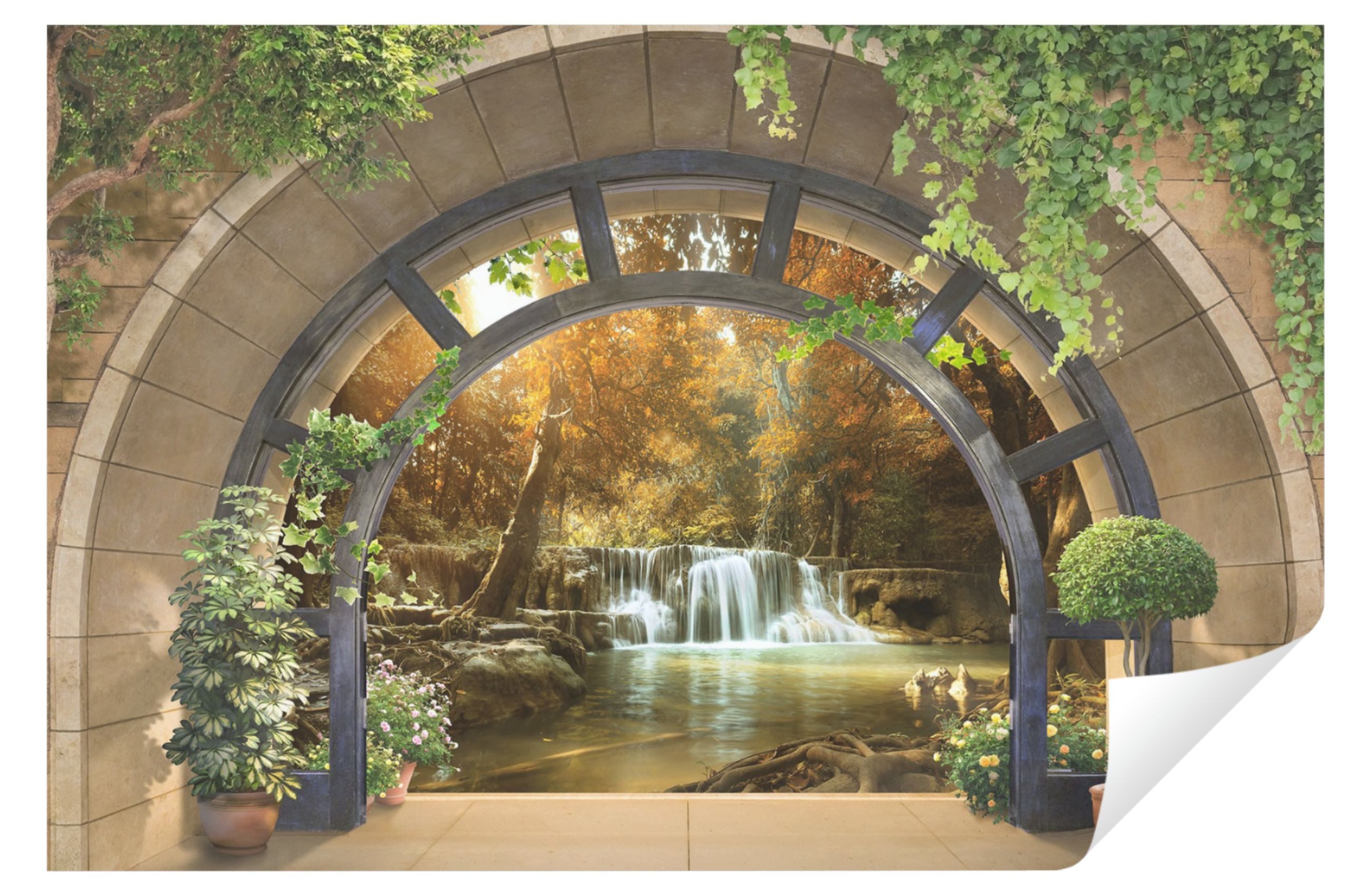 Wallarena Fototapete 3D EFFEKT Fenster Wald günstig online kaufen