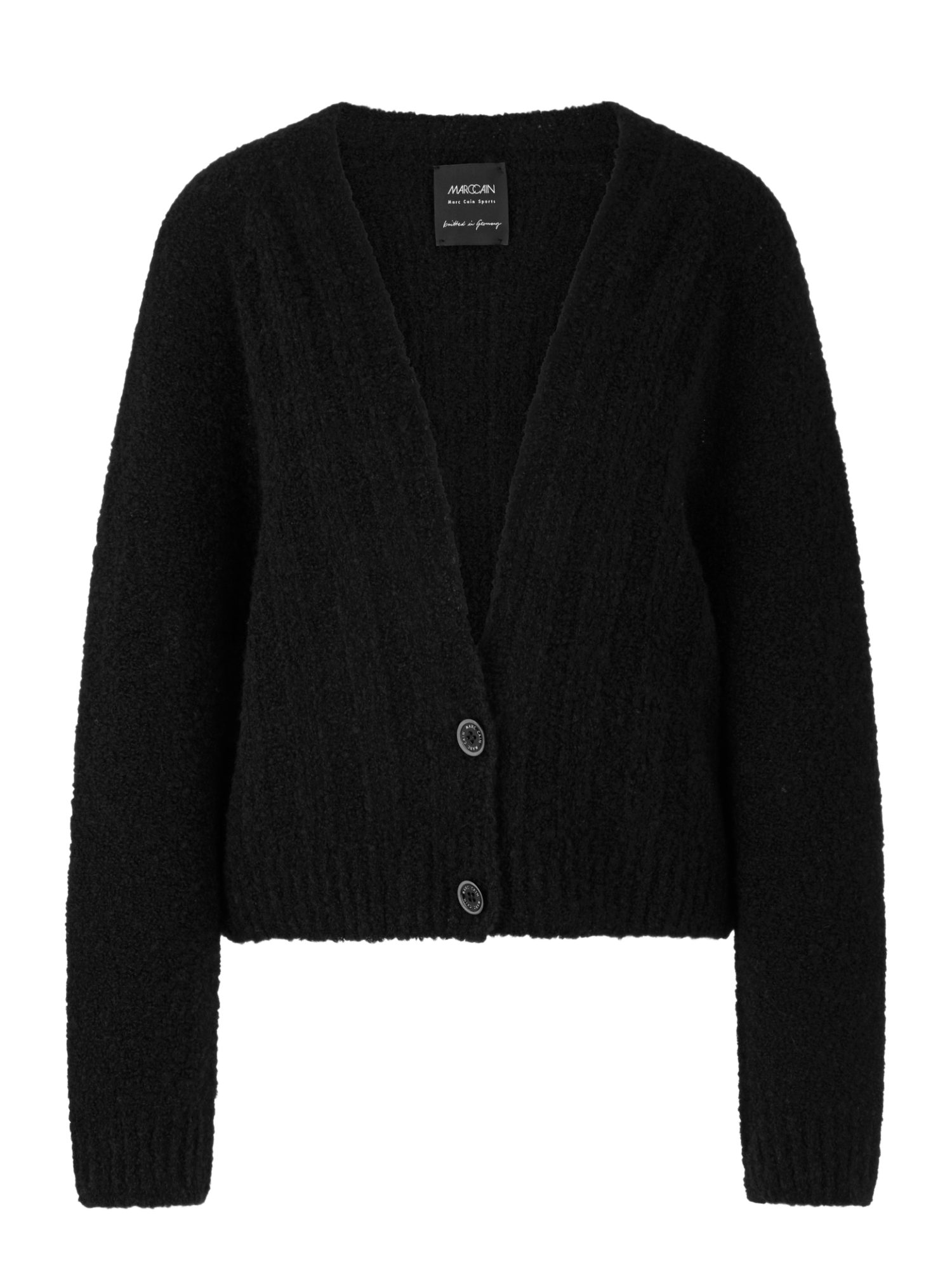 Marc Cain Kurzweste schwarz,Casual,Polyacryl,Unifarben,V-Ausschnitt,Lang,Regular Fit