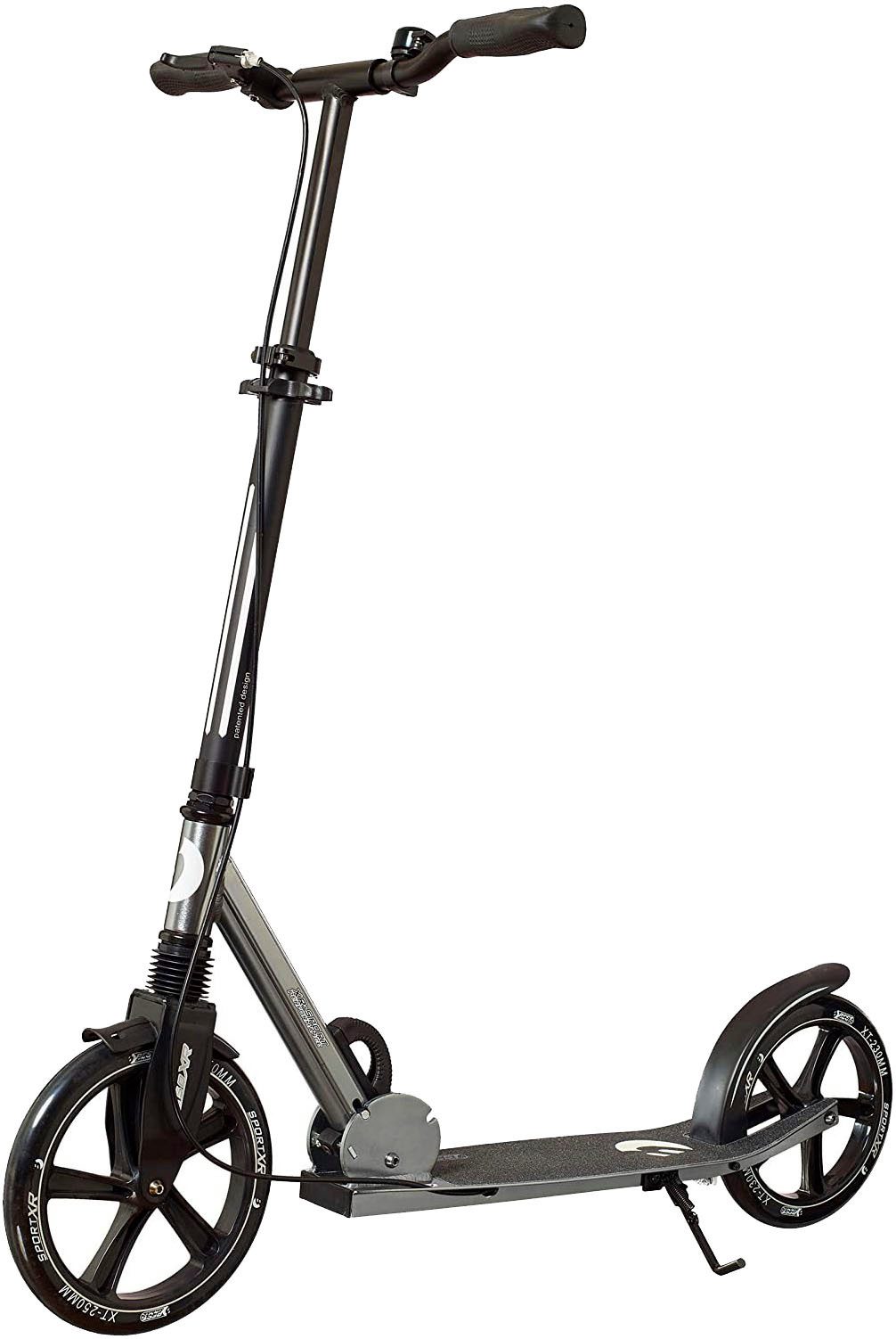 Best Sporting Cityroller City-Scooter silber grau mit Handbremse