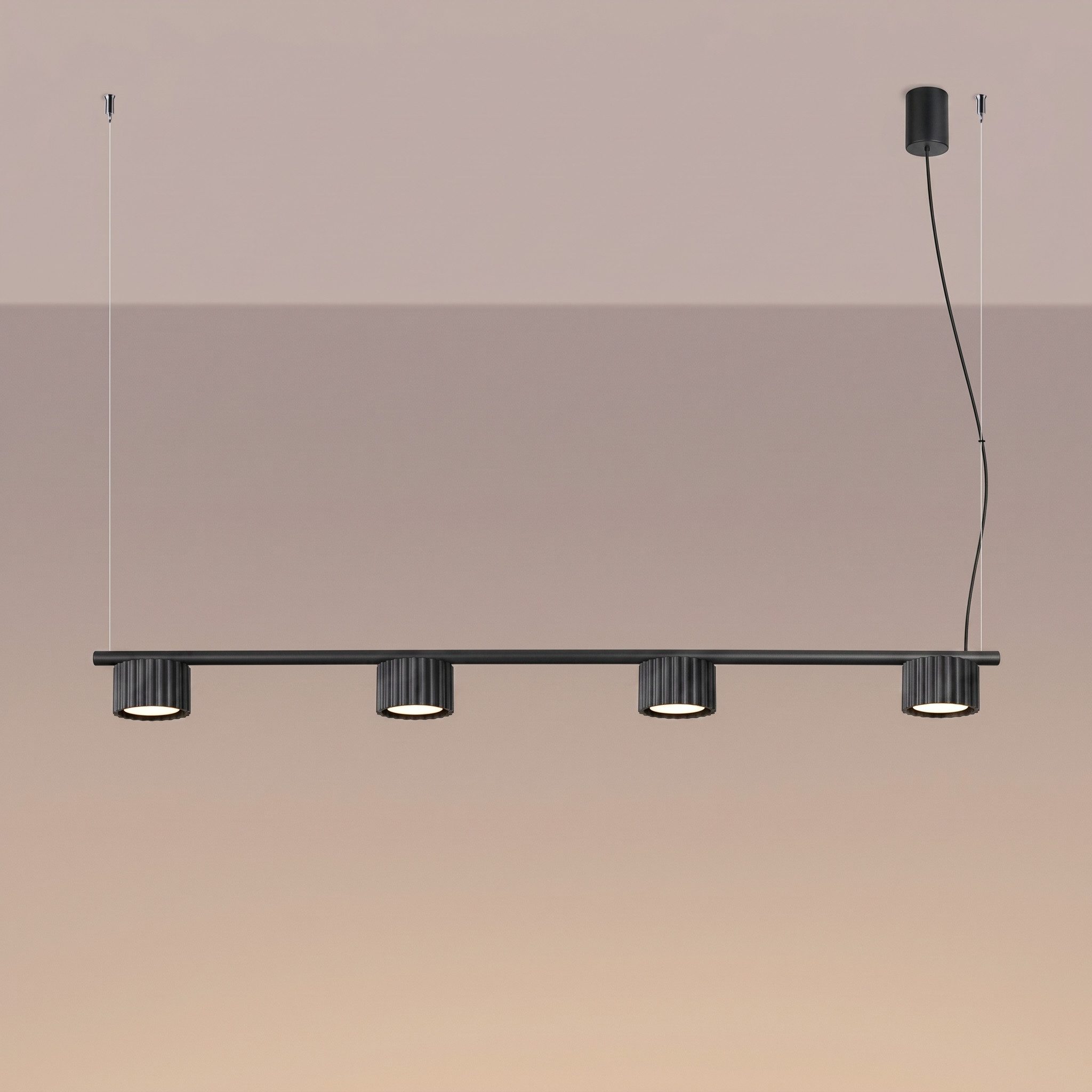 SOLLUX lighting Kronleuchter Kronleuchter AURA 4 schwarz Gx53, Nicht enthalten