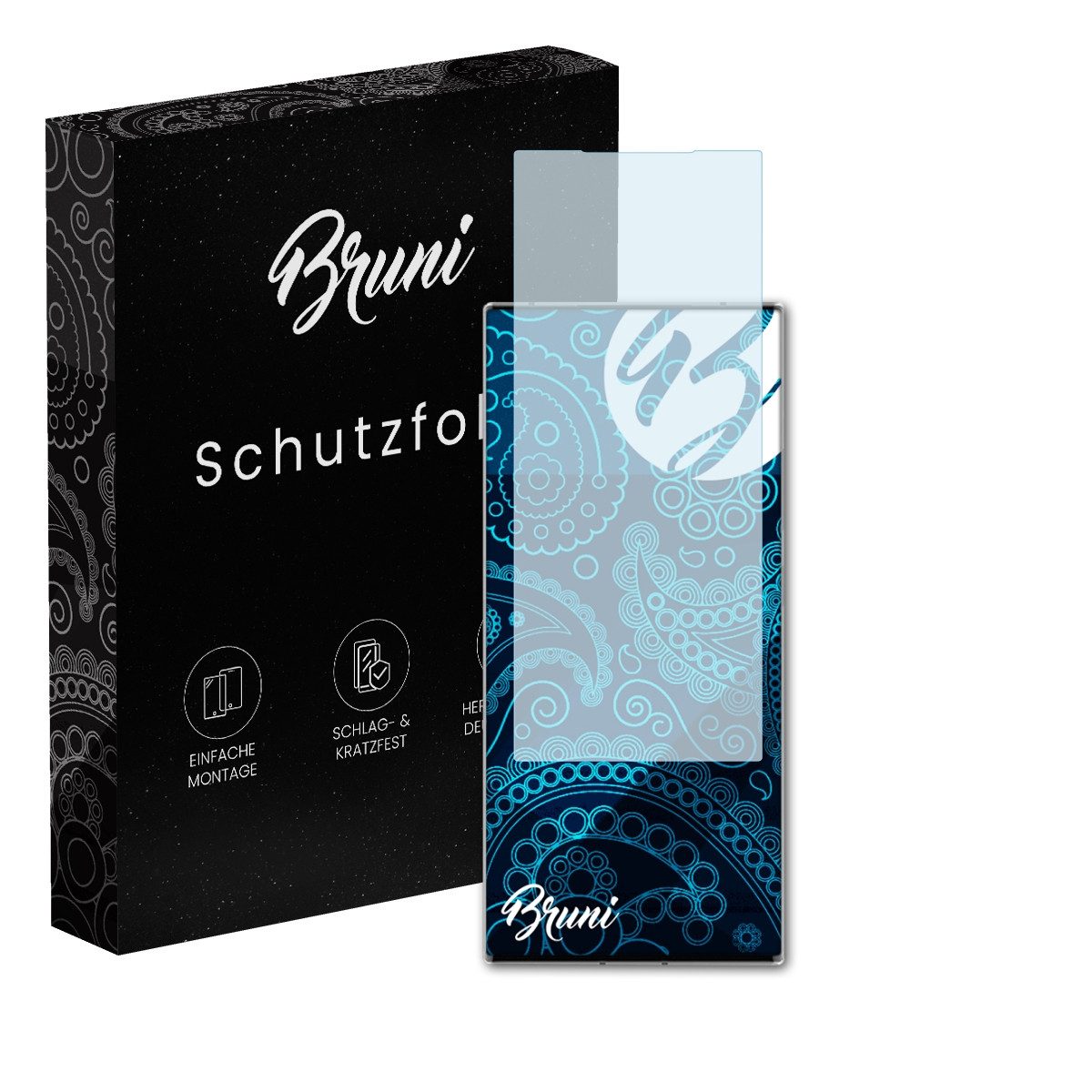 Bruni Schutzfolie Glasklare Displayschutzfolie für ZTE Axon 40 Ultra, (2 Folien), praktisch unsichtbar