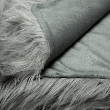Wohndecke Grace Kuscheldecke Tagesdecke Sofa Fellimitat warm 150x200cm grau, CelinaTex, flauschig,kuschelweich,weich,Wohnraumdekoration,waschbar,effektvoll