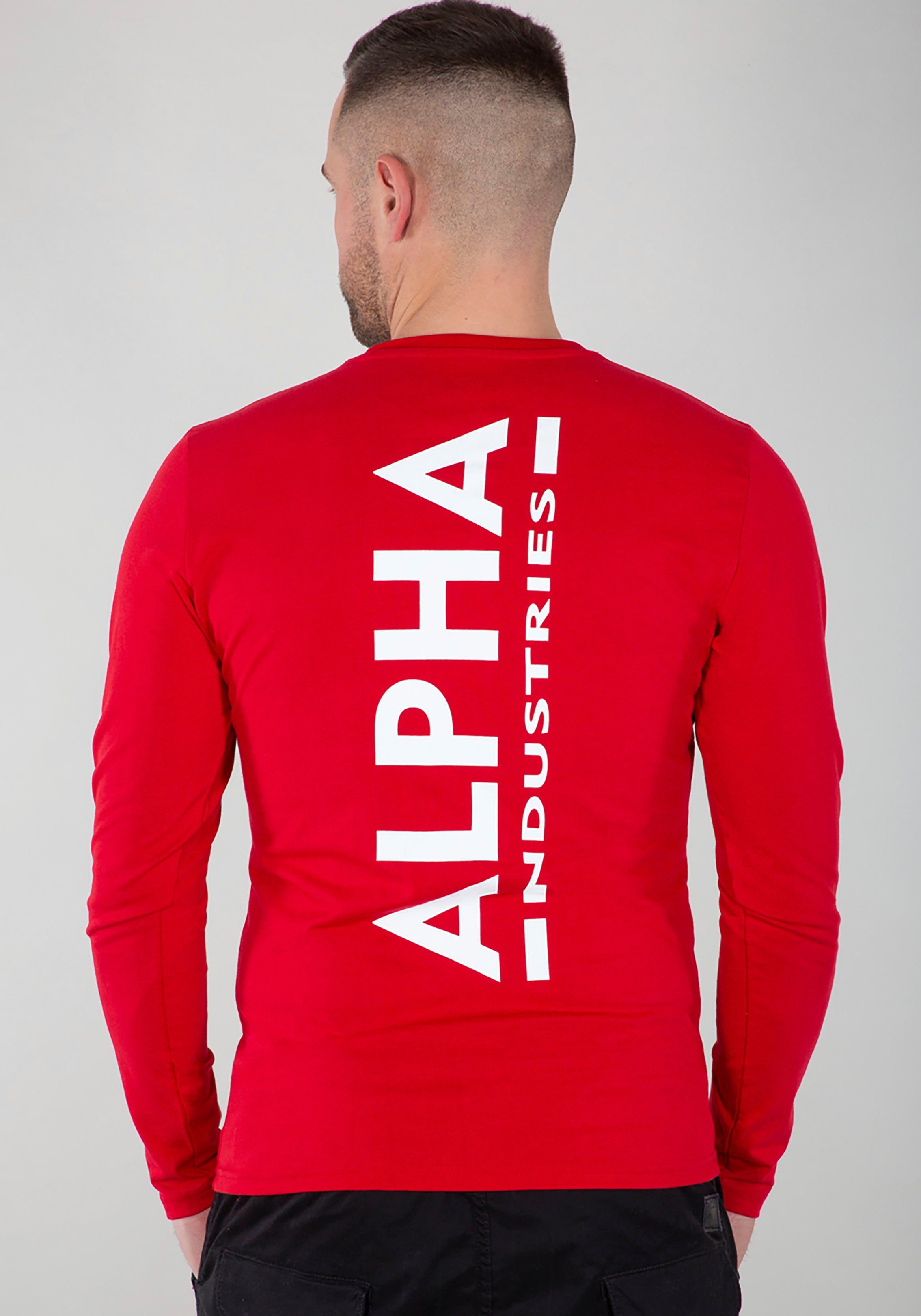Alpha Industries Langarmshirt red Back speed Print L