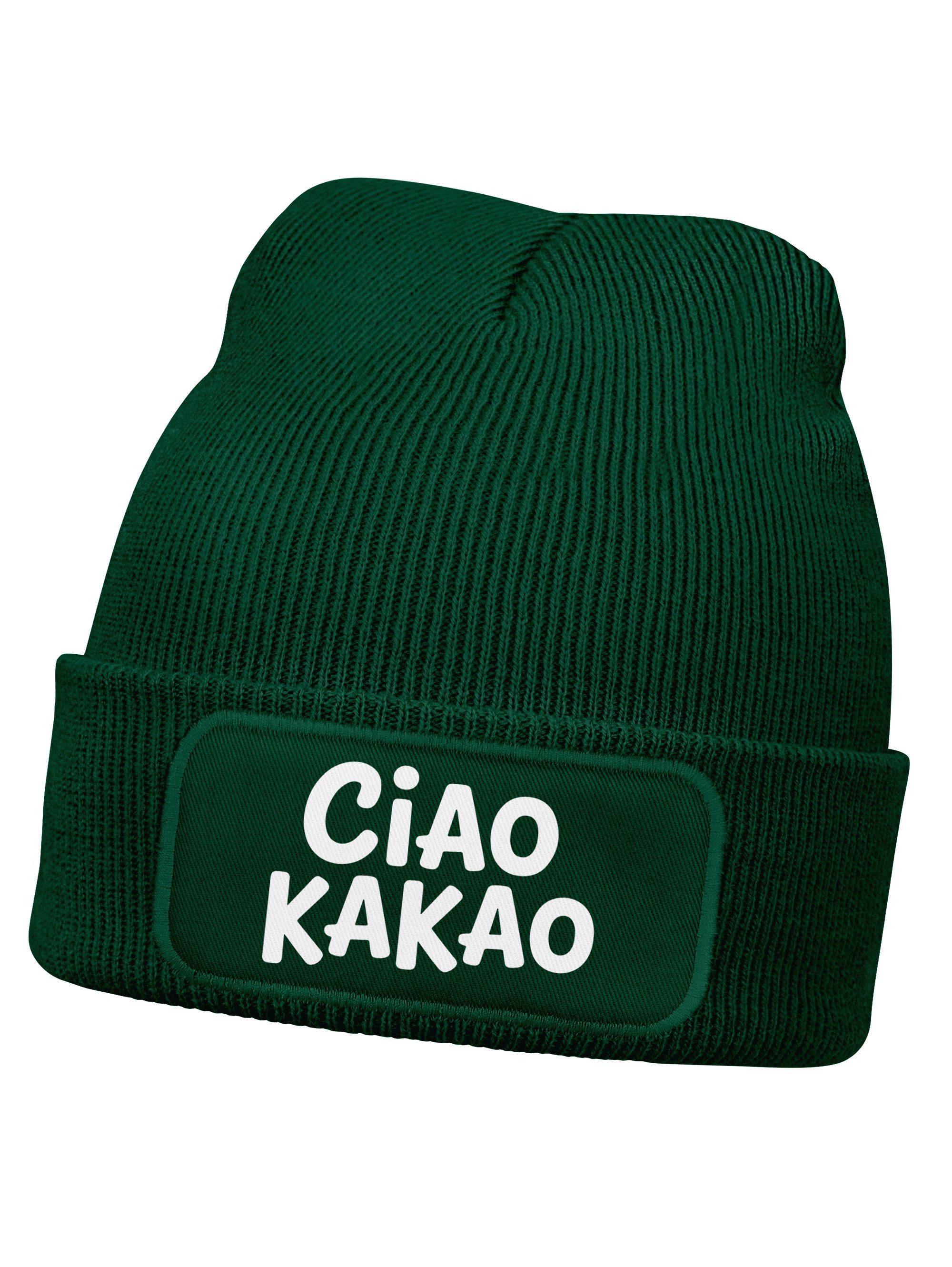 MoonWorks Beanie Wintermütze Kinder Spruch Ciao Kakao Beanie Jungen Patch Aufdruck