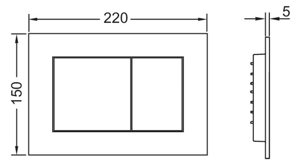 TECE Betätigungsplatte TECEnow WC-Betätigungsplatte weiß,2- Mengen -Spülung