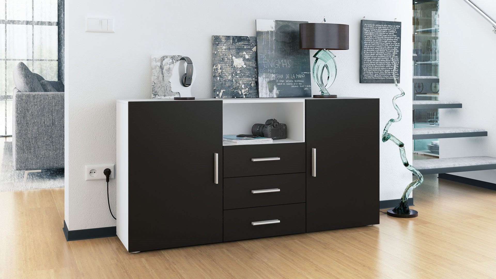 Vladon Sideboard Skadu (Kommode, mit 2 günstig online kaufen