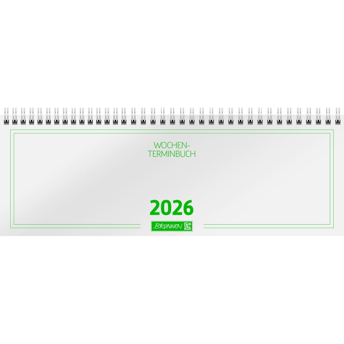 BRUNNEN Schreibtischkalender Querkalender 772 29,7x10,5cm 1 Woche/2 Seiten Karton-Umschlag weiß 202
