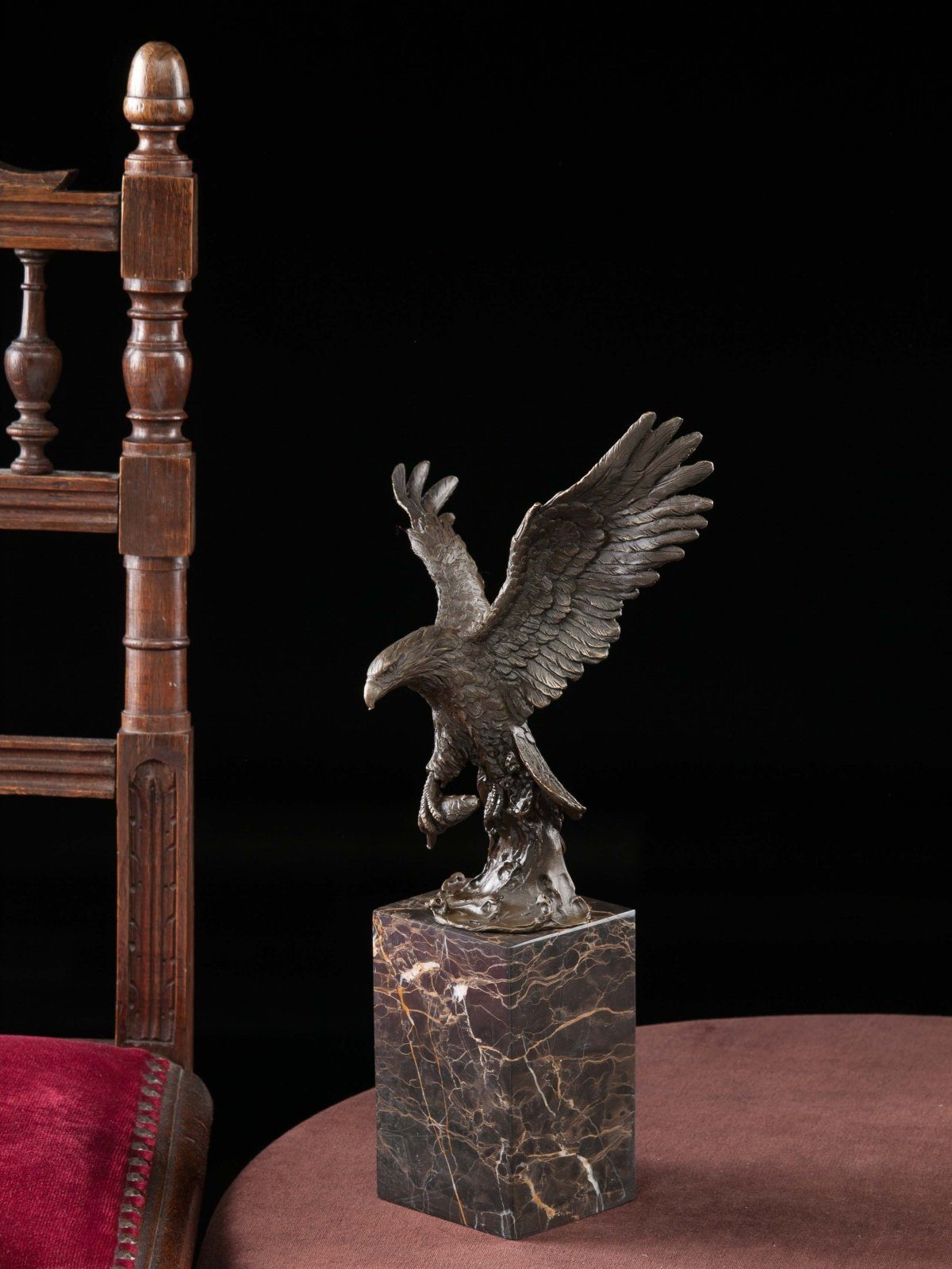 Königsadler Skulptur Eagle Figur Bronzeskulptur Seeadler Aubaho Adler Bronzeskulptur 36cm