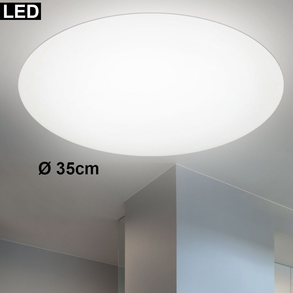EGLO LED Deckenleuchte, LED-Leuchtmittel fest verbaut, Warmweiß, LED 18 Watt Decken Wand Wohnraum Lampe Glas weiß Strahler rund Eglo