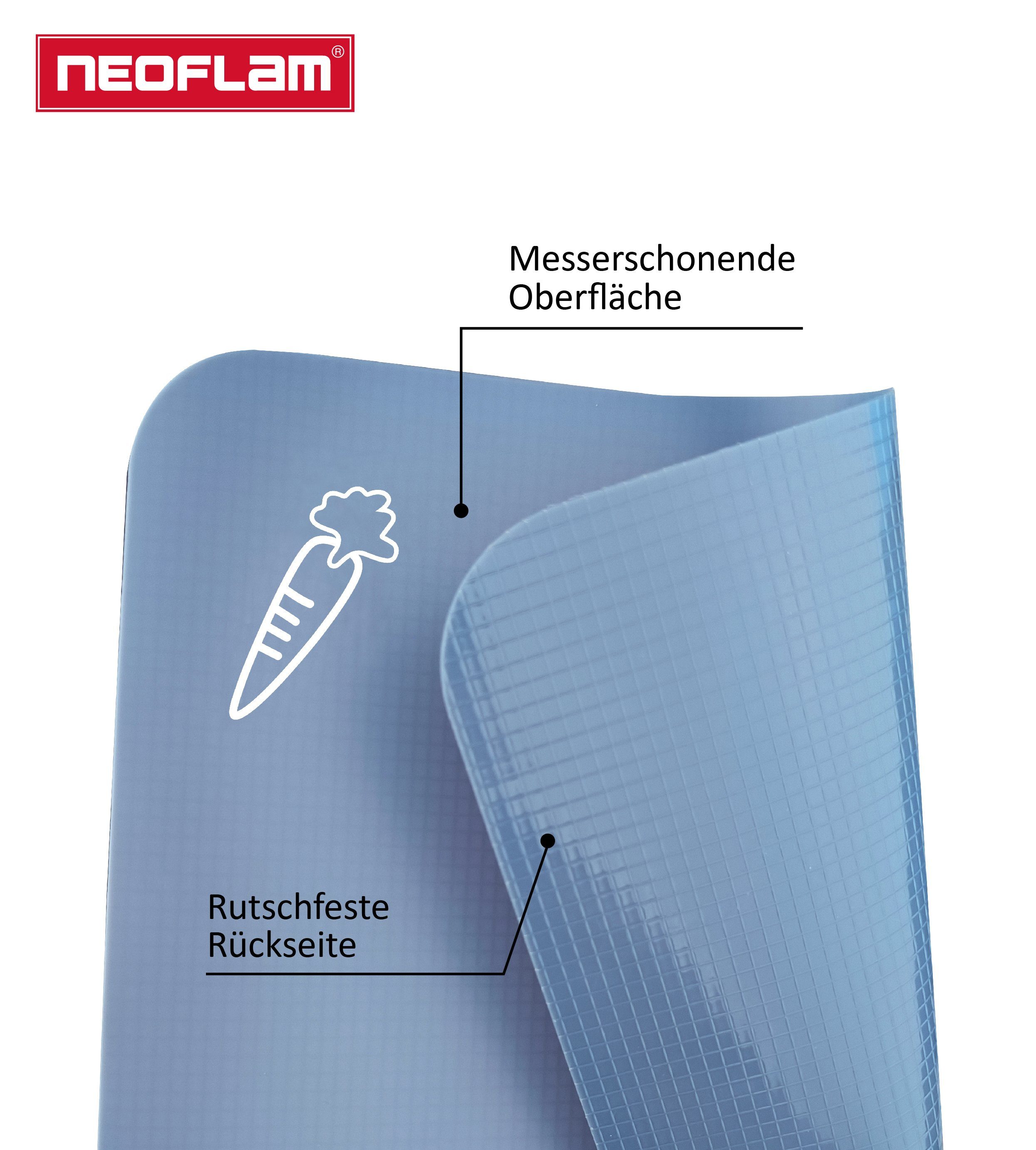 NEOFLAM® Schneidebrett (4-St) 4tlg., Flexible Schneidematten, Kunststoff