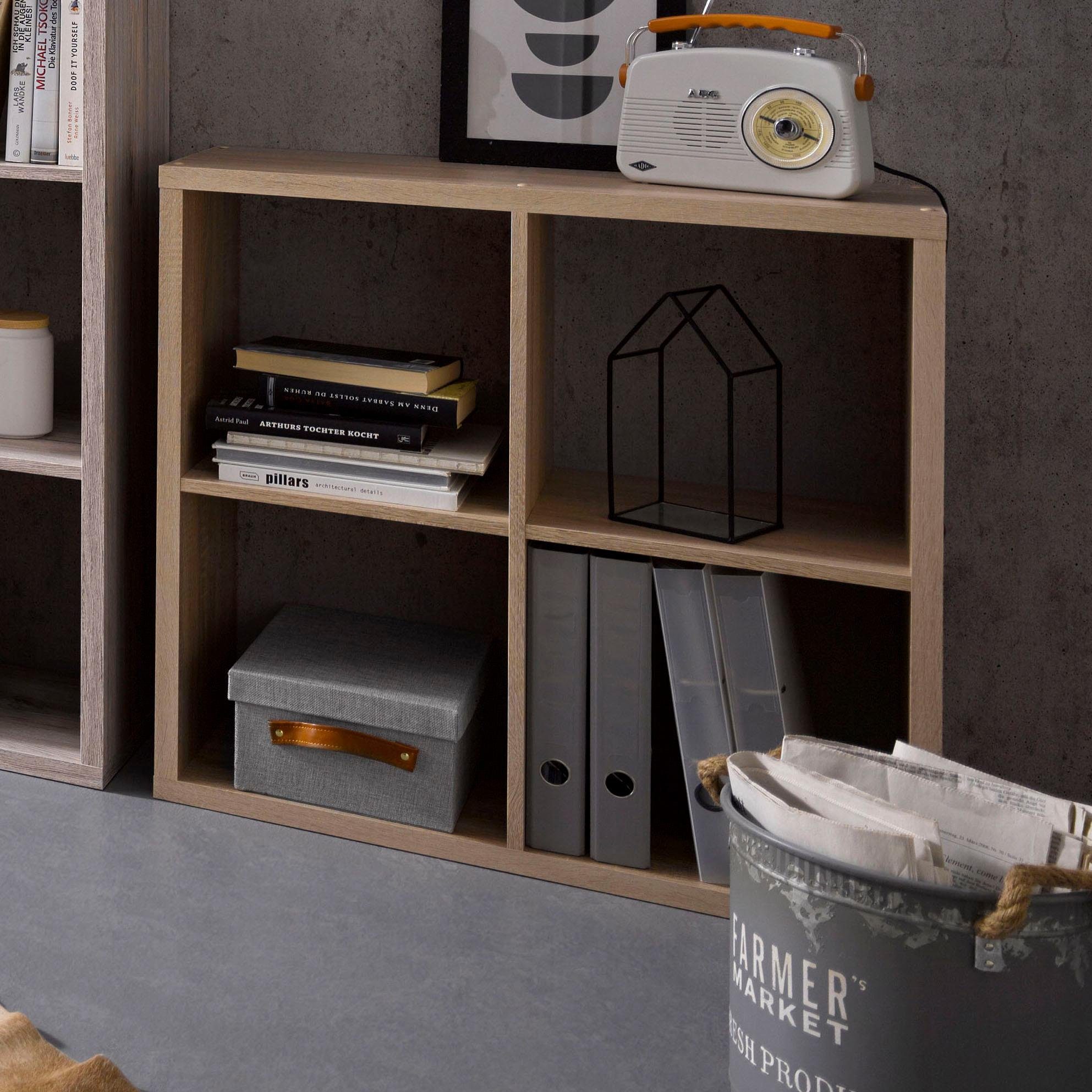 FORTE Standregal Mauro, Fachgröße 33x33cm, 4 Fächer