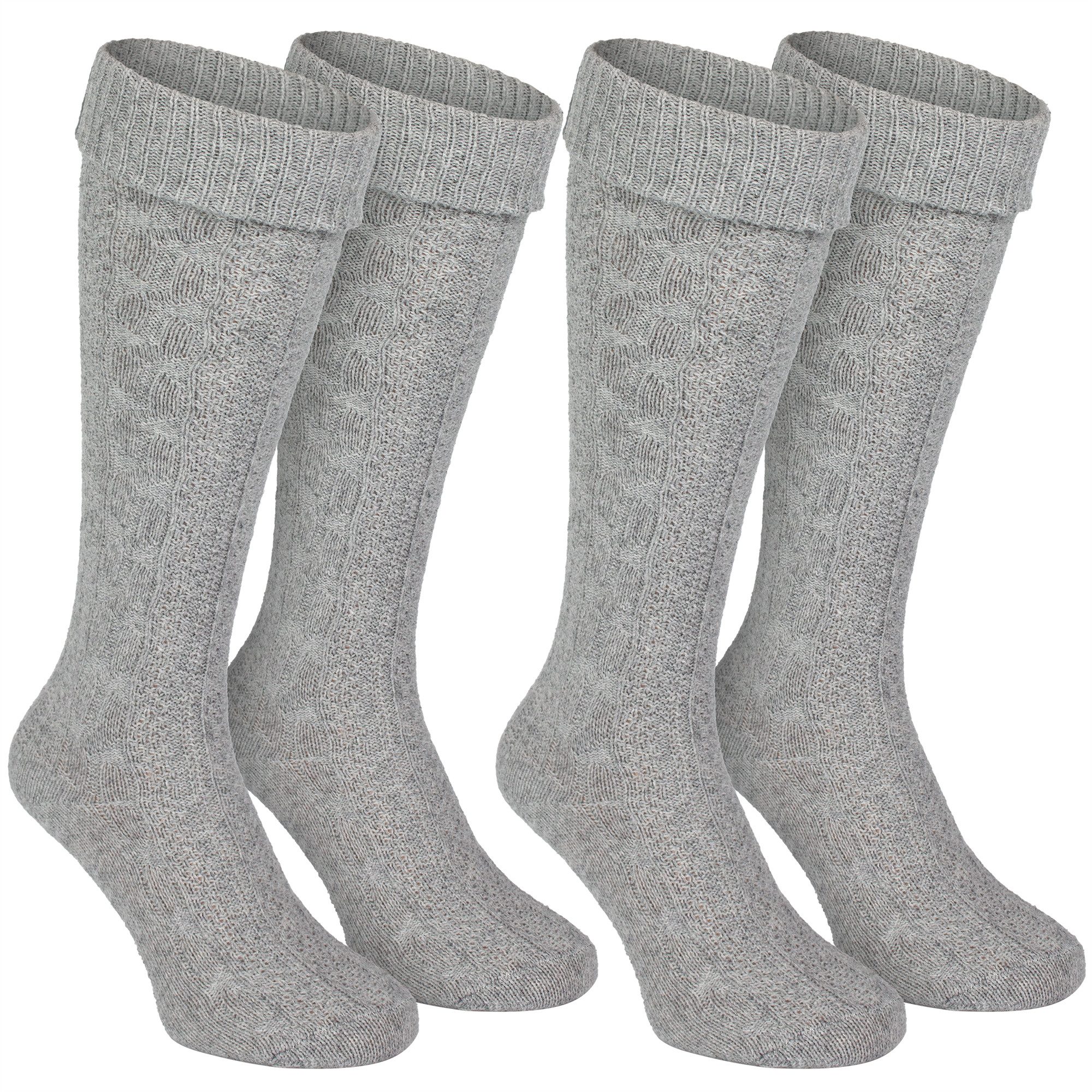 Black Snake Trachtensocken Trachten Kniestrümpfe 2 Paar mit Zopfmuster Baumwolle (Socken-Set, 2-Paar, 2 Paar Trachten Kniestrümpfe mit Zopfmuster)