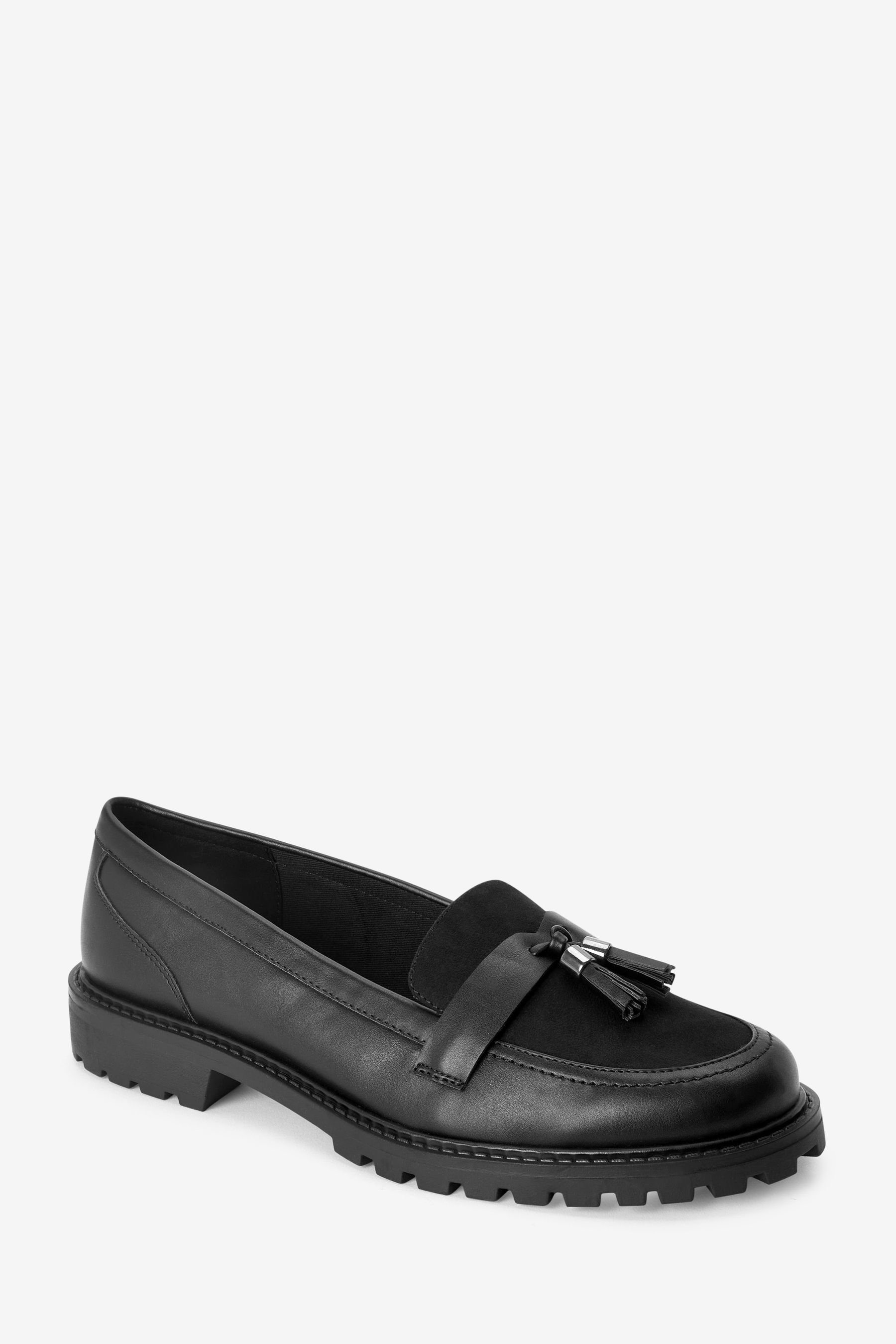 Black Loafer aus Quastenslipper –Extraweit Forever Comfort Lack (1-tlg) Next