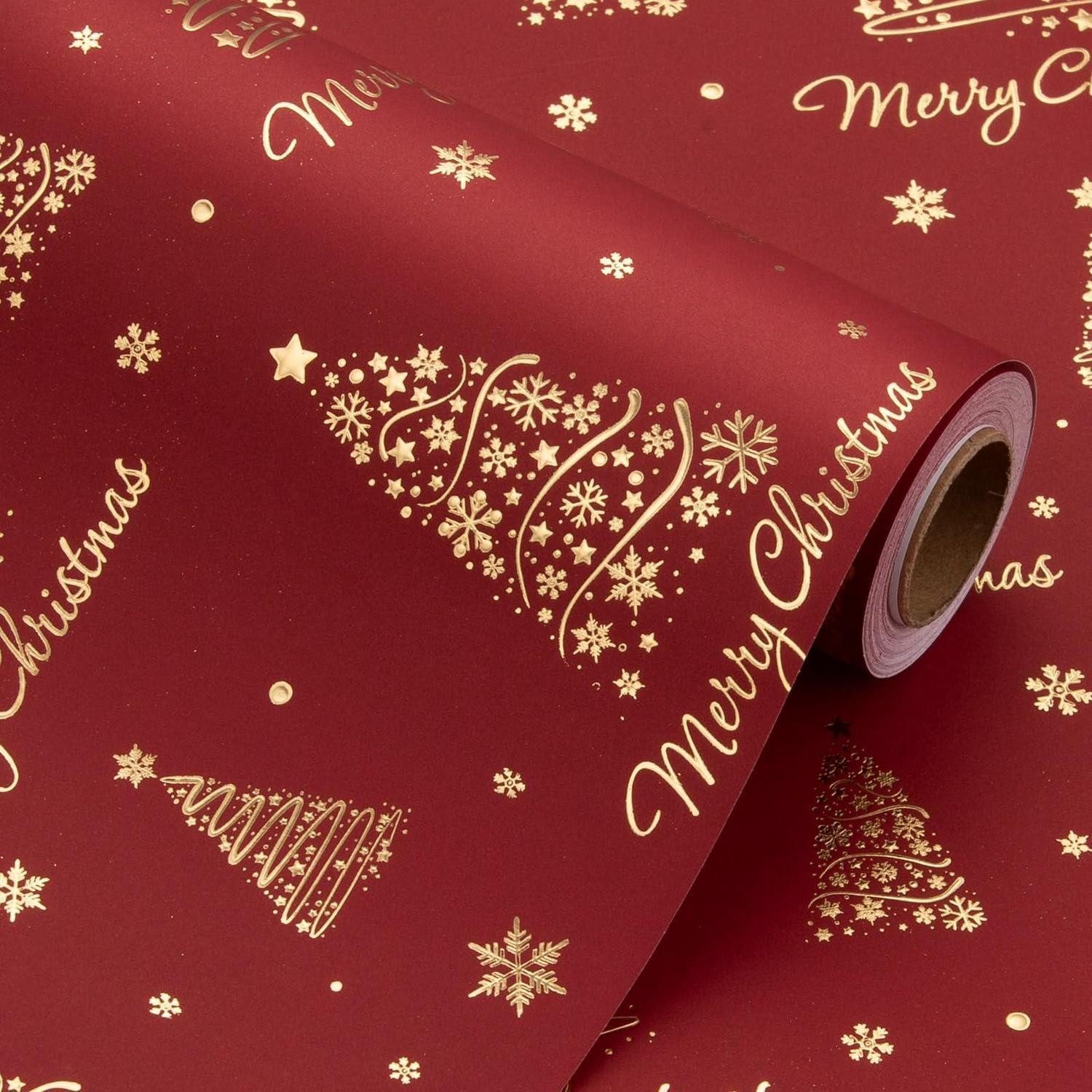 LuxusKollektion Geschenkpapier Geschenkpapier Weihnachtsedition 43x10m rot