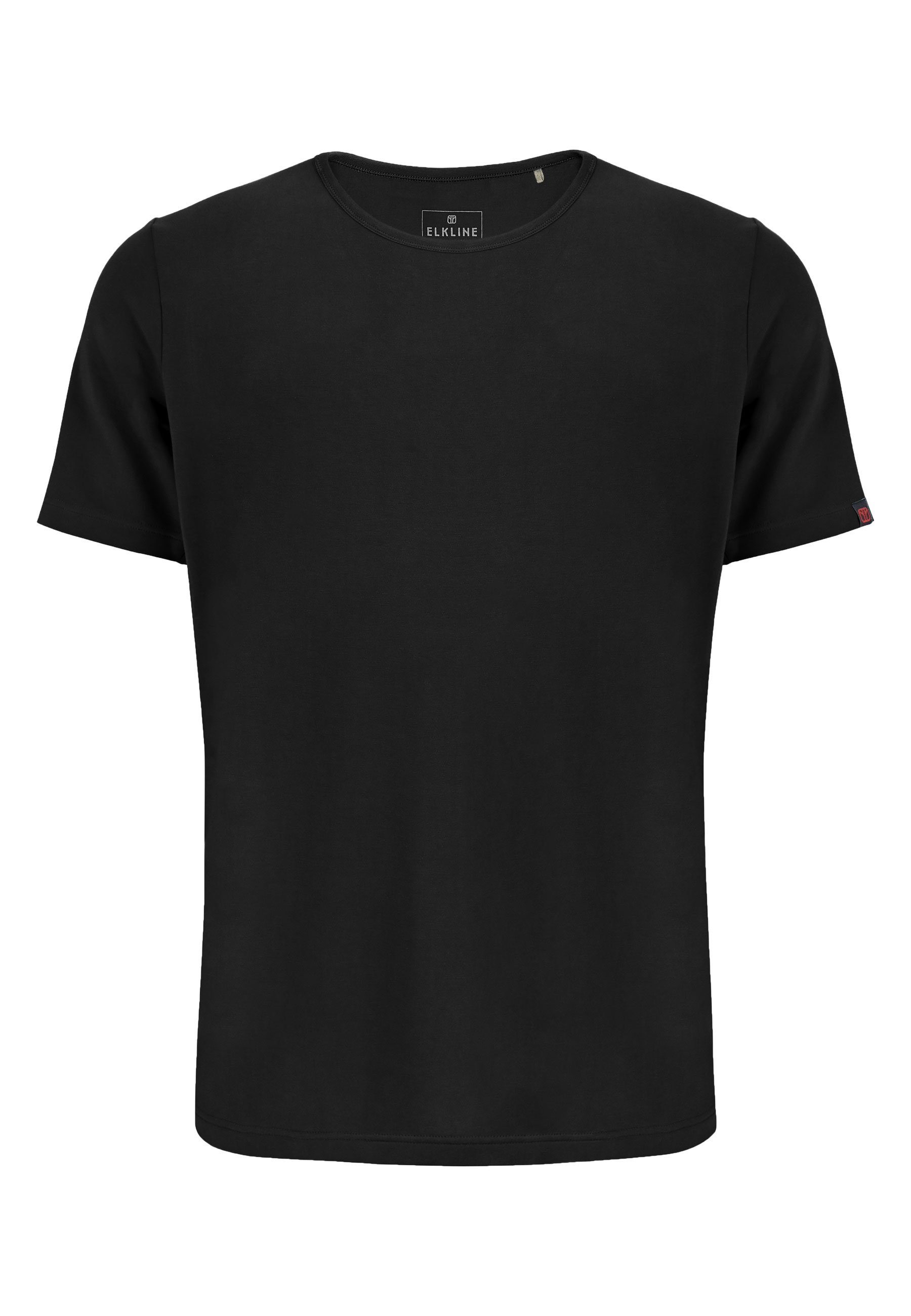 Elkline T-Shirt Drive Cool Basic Unifarben sportlich gerader Schnitt black