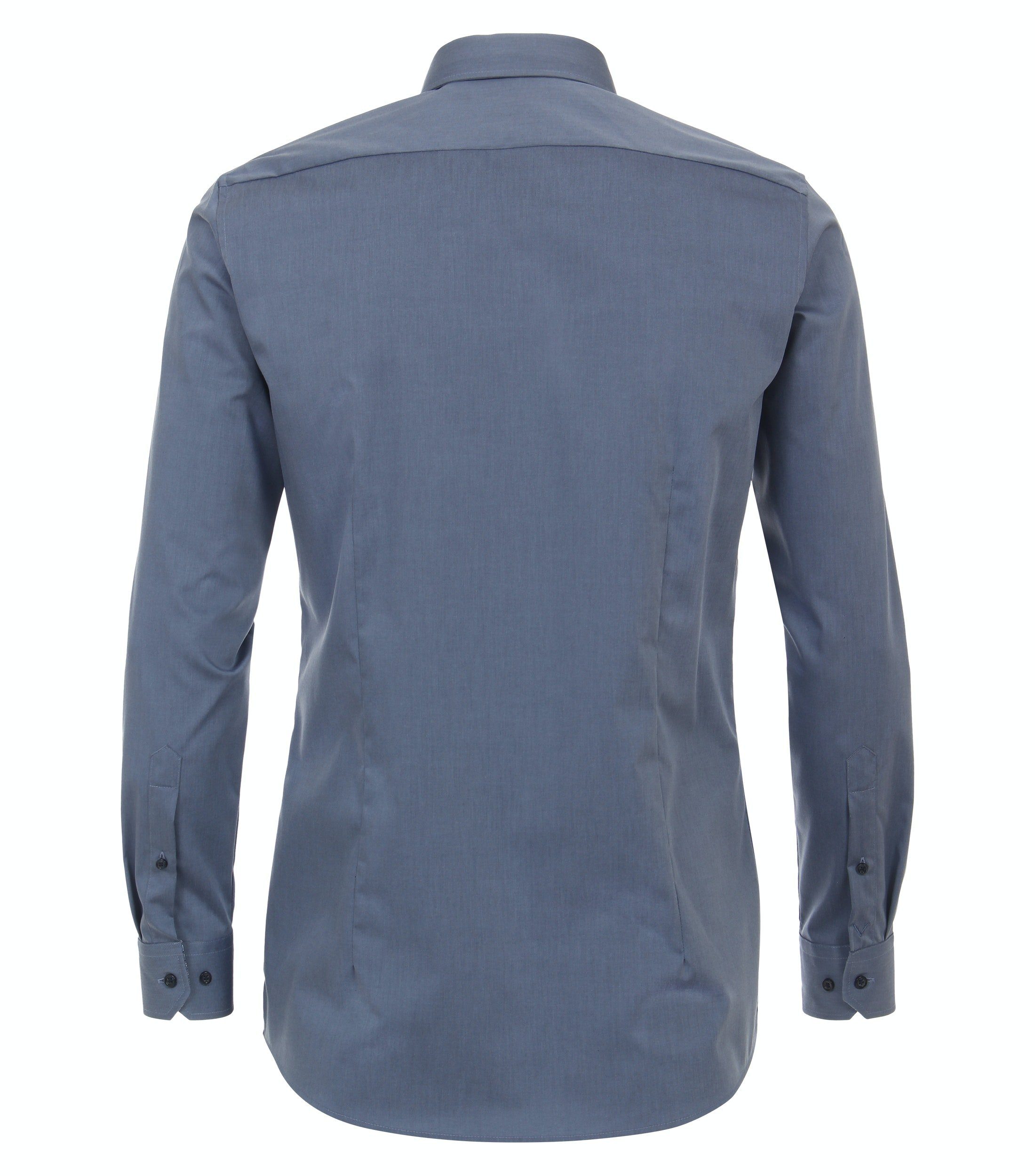Blau Langarm Businesshemd Fit CASAMODA Mittelblau Body - - VENTI - Einfarbig Businesshemd -
