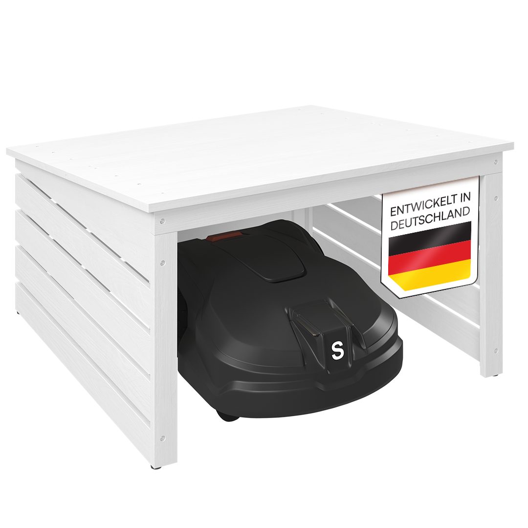 Mähroboter-Garage Myrion mit Pultdach aus Kiefernholz
