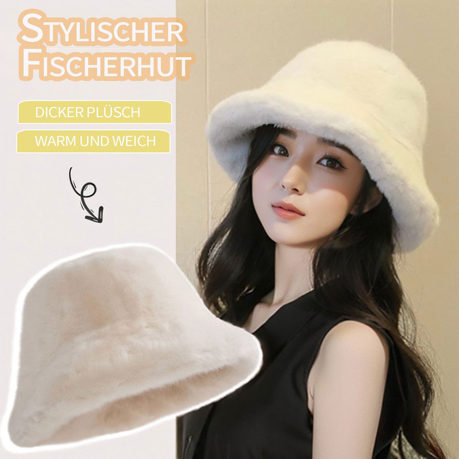 Refttenw Skimütze Verstellbarer warmer Winter-Bucket-Hut aus Fleece, Damenm günstig online kaufen