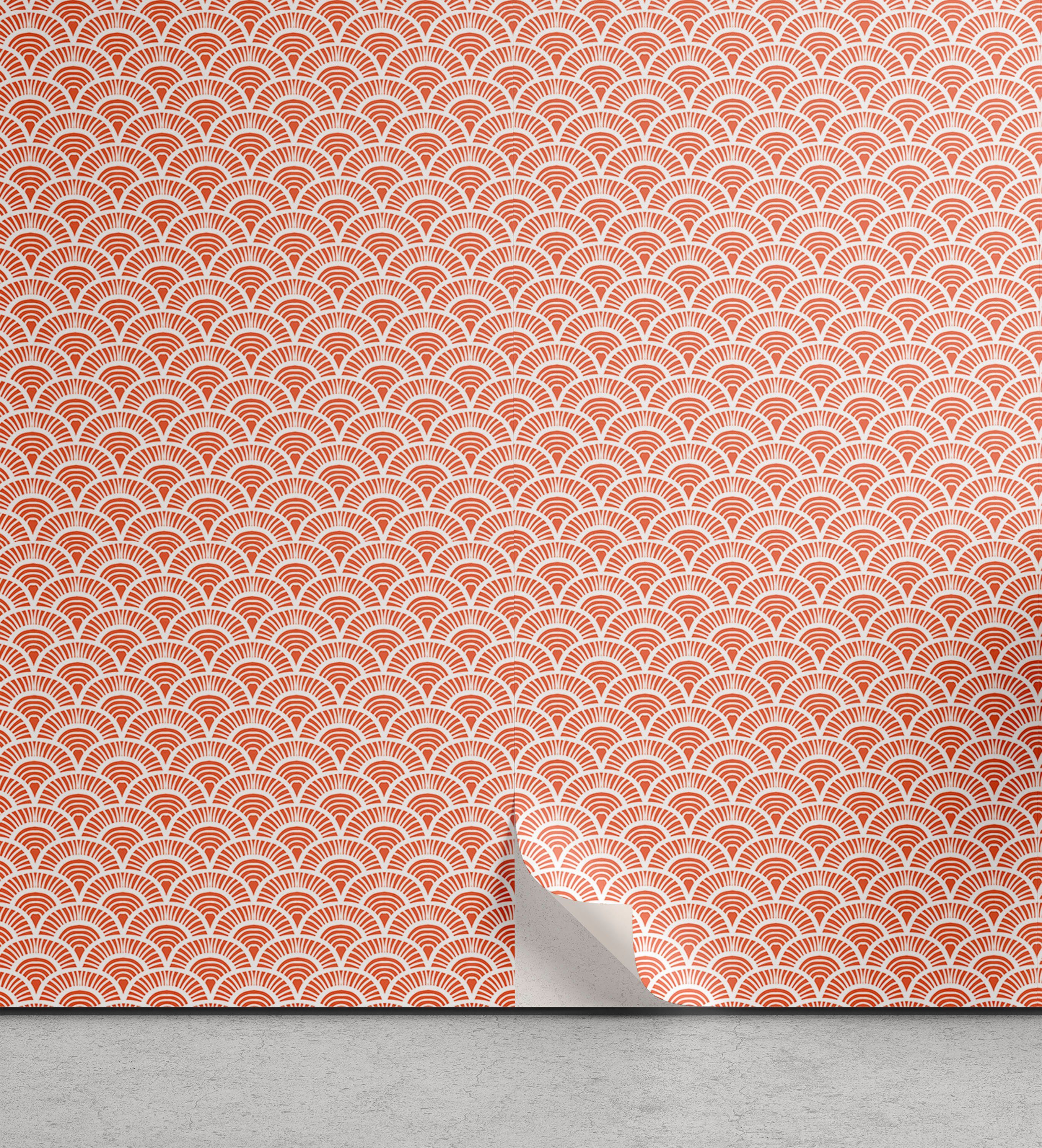 Abakuhaus Vinyltapete selbstklebendes Wohnzimmer Küchenakzent, asiatisch Halbkreise Skala Motiv