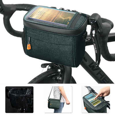 CALIYO Handy-Lenkertasche Lenkertasche 4.2L Wasserdichter Fahrradkorb Tasche mit Touchscreen, Vorne Fahrradtasche mit Netztasche Radtasche und Schultergurt