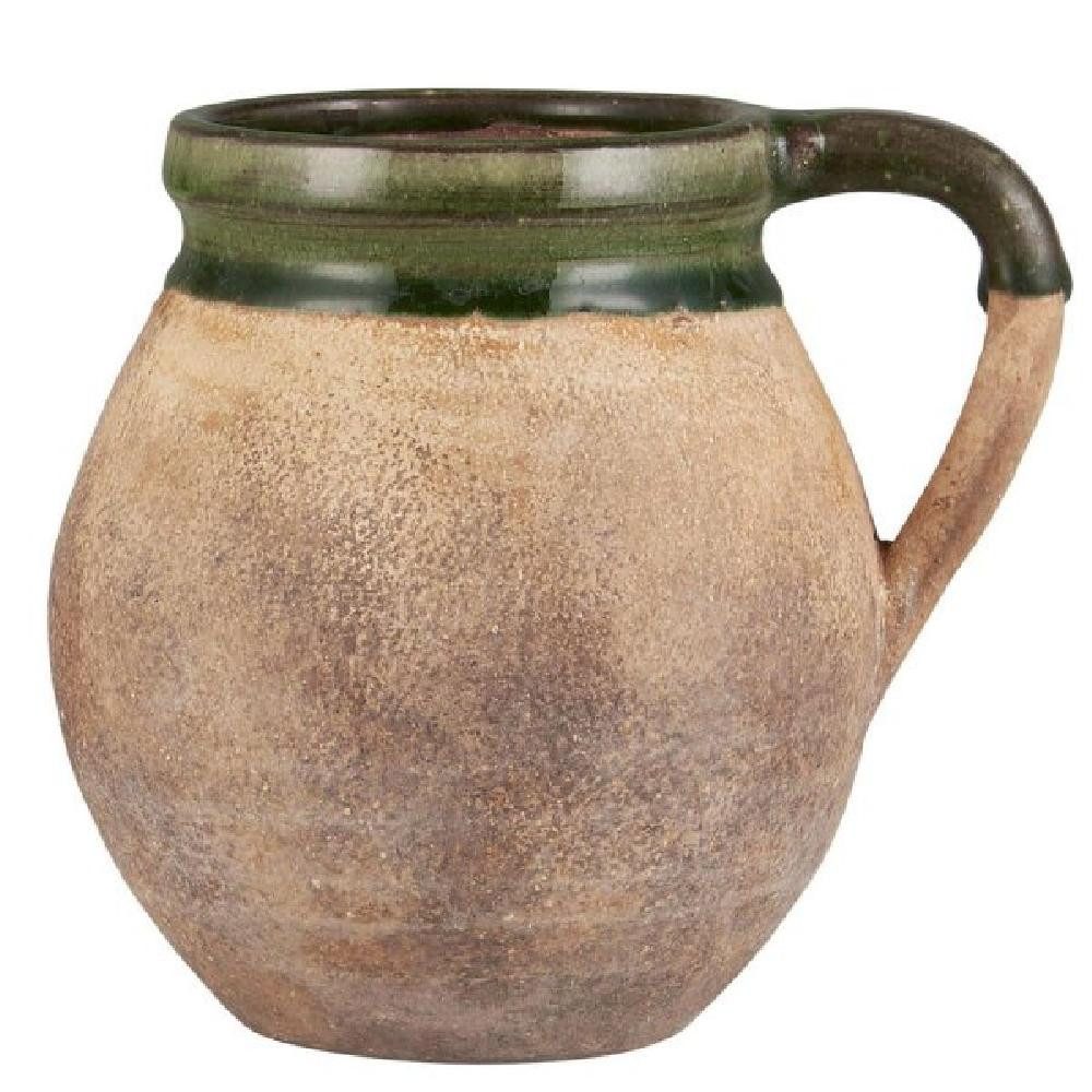 Ib Laursen Dekovase Ib Laursen Vase mit Henkel Avignon mit grüner Kante (13,5cm)