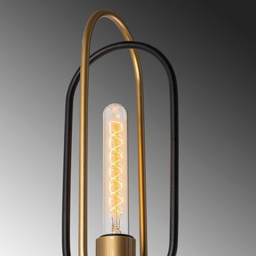 Opviq Schreibtischlampe Cerco OPV, Schwarz,Gold, 15 x 15 cm, Metallkörper