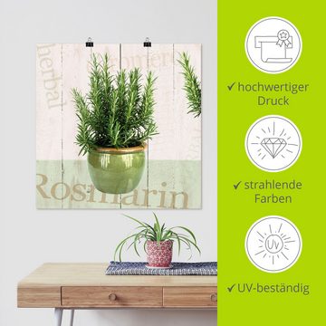 Artland Wandbild Rosmarin, Pflanzen (1 St), als Alubild, Outdoorbild, Leinwandbild, Poster in verschied. Größen