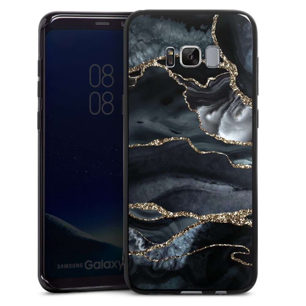 DeinDesign Handyhülle Glitzer Look Marmor Trends Dark marble gold Glitter  look, Samsung Galaxy S8 Plus Silikon Hülle Bumper Case Handy Schutzhülle