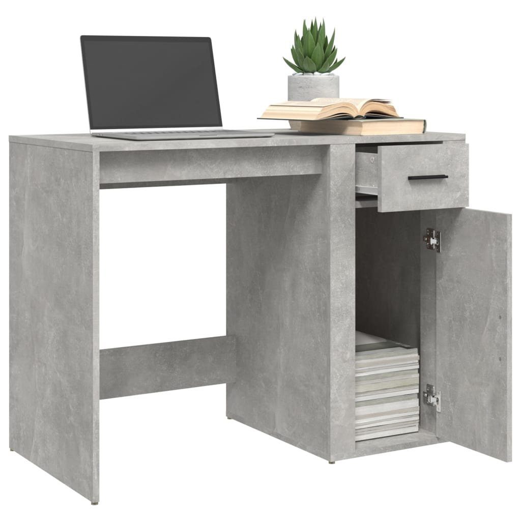furnicato Schreibtisch 100x49x75 cm Holzwerkstoff Betongrau